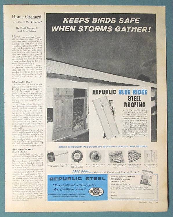 Dated Original 1959 Building Ad Photo endorsed by E C Walsh of Morton Miss
