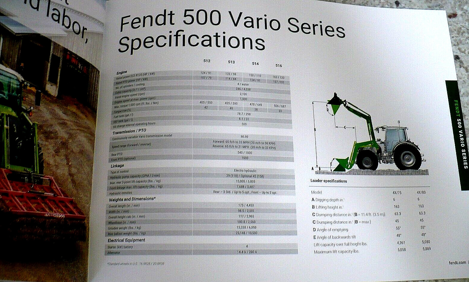 2022 FENDT MODEL 500 VARIO SERIES VARIO TRACTOR BROCHURE
