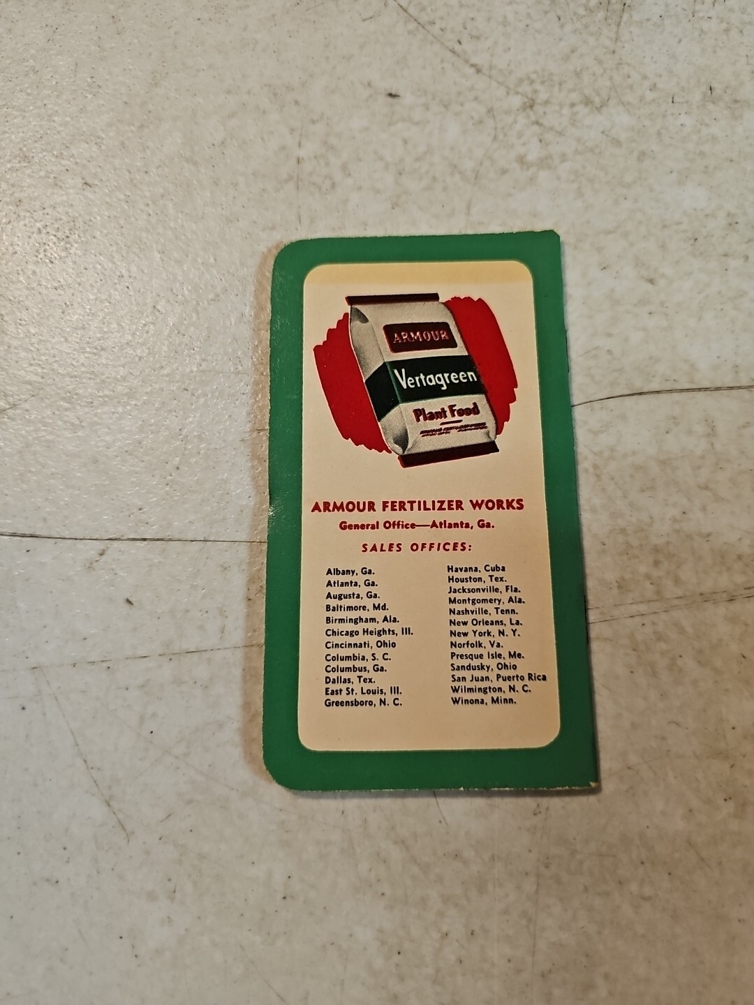 VTG 1950-51 Agriculture Armour&rsquo;s Big Crop Fertilizer&rsquo;s Calendar Notepad