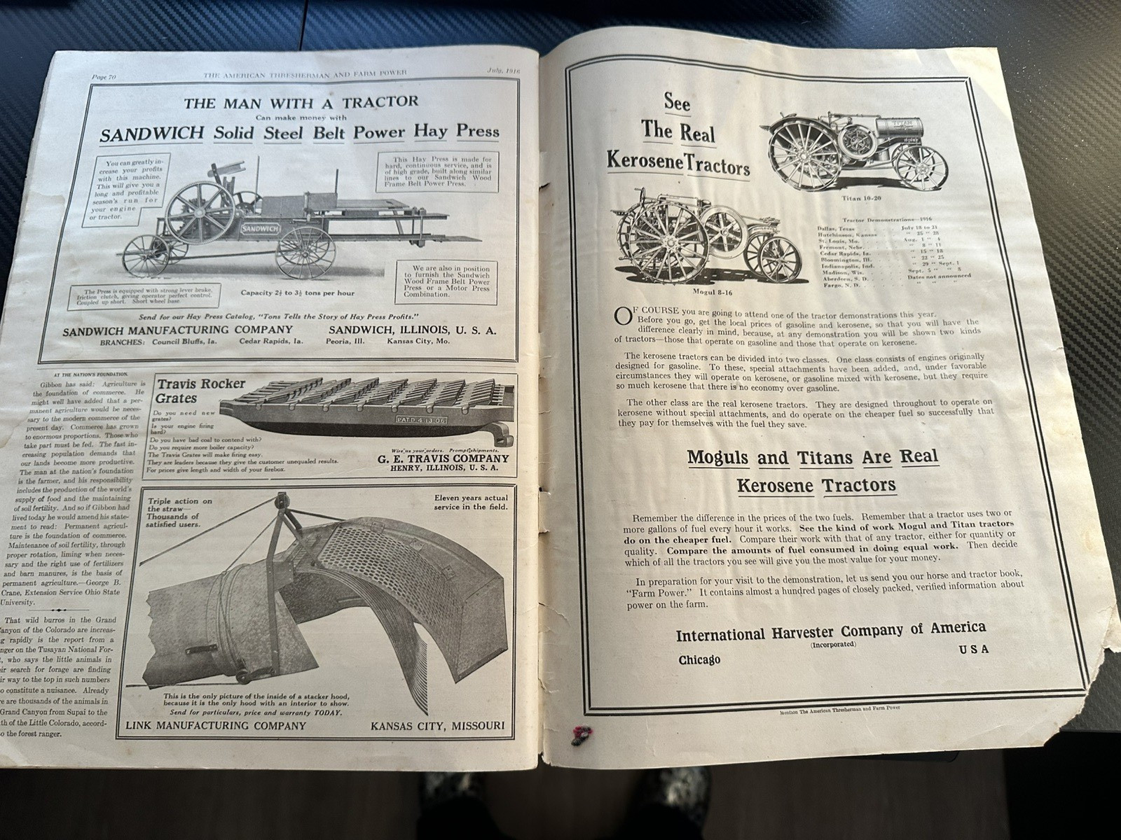 The American Thresherman and Farm Power MAGAZINE 1916 Madison, WIS Vol 19 No 3