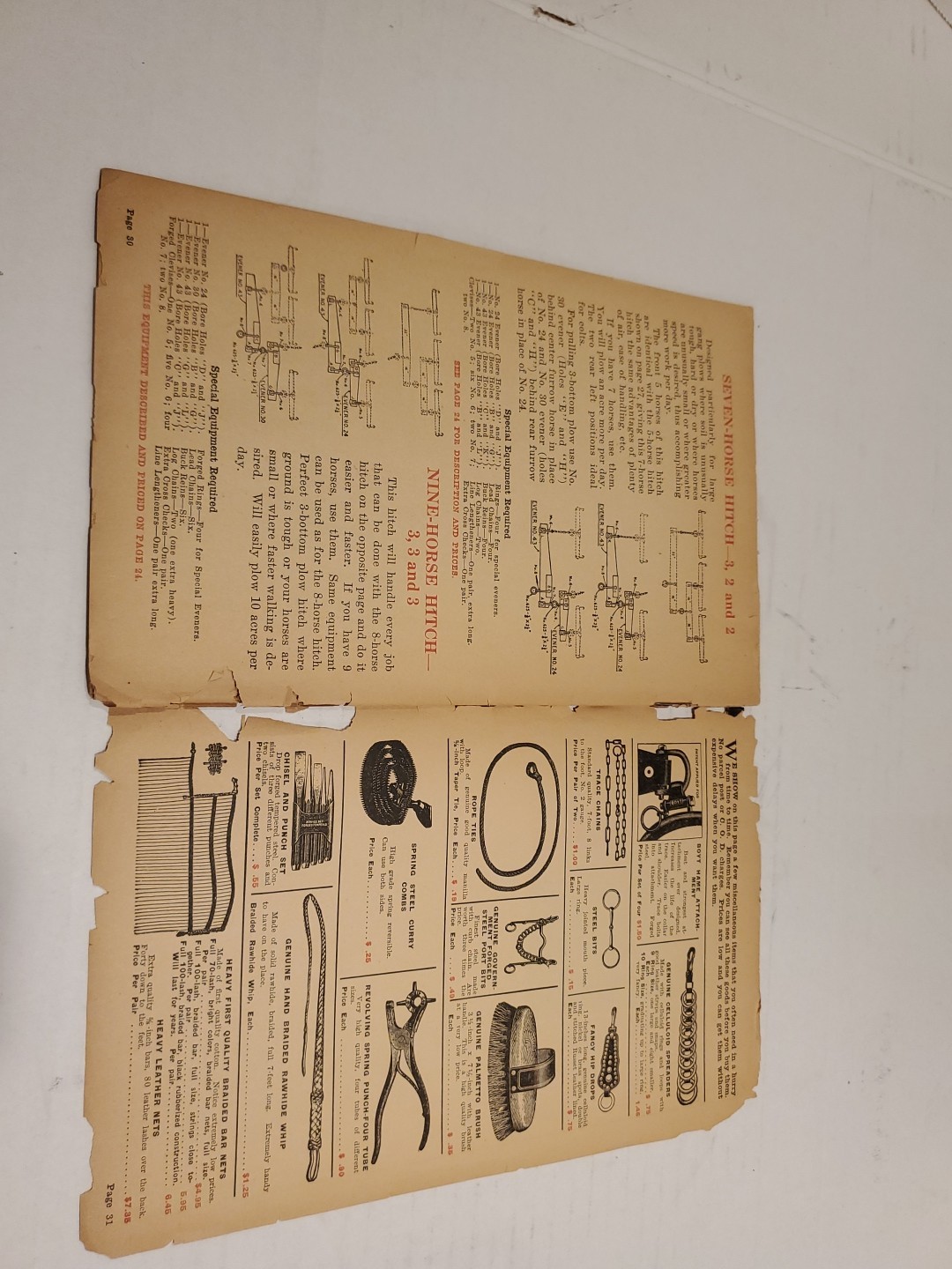 Vintage agriculture advertising TRIPLE-DUTY HARNESS catalogue.