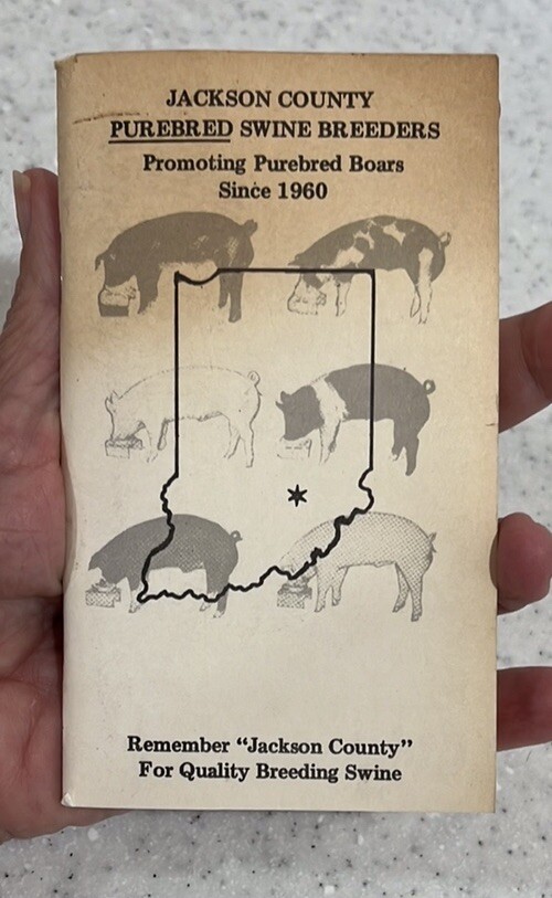 Vtg 70s Jackson County,IN~Purebred Swine Breeders Notebook~Pigs~Swine~MCM Farm