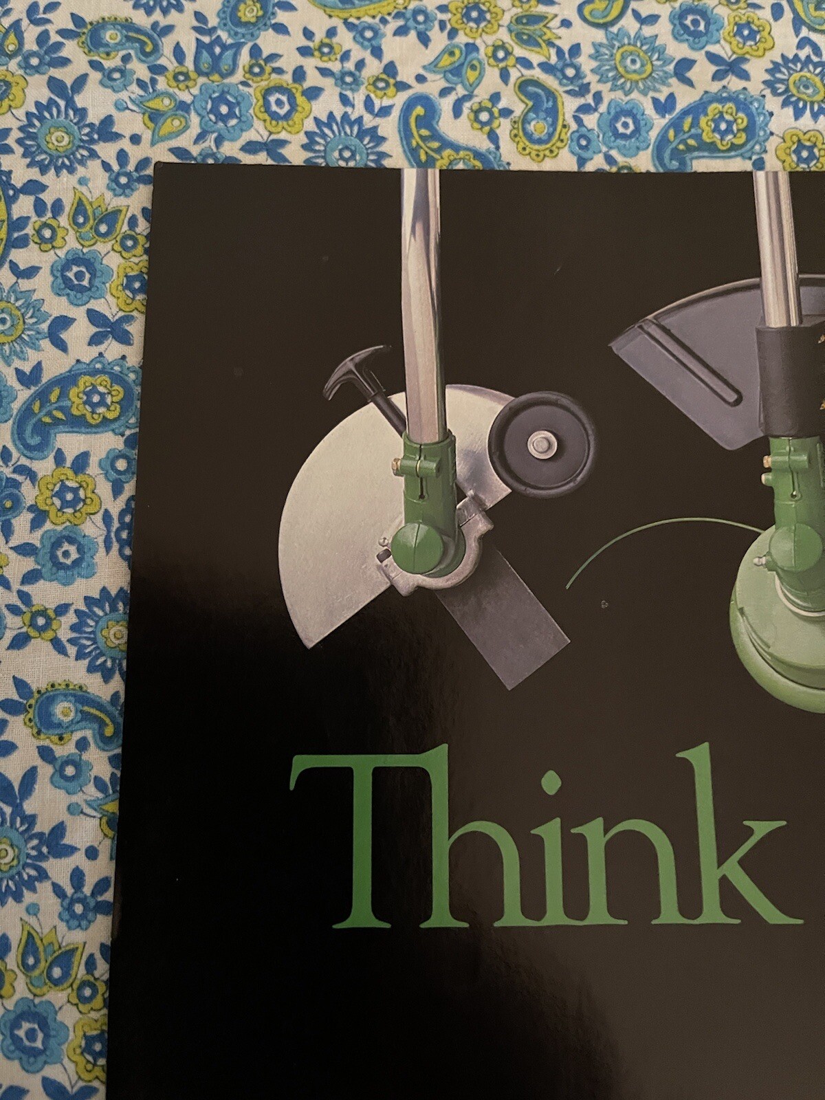 Vintage 1985 Think Green Machine 2300 Lawn Tool Print Ad Multi Attachments Edger