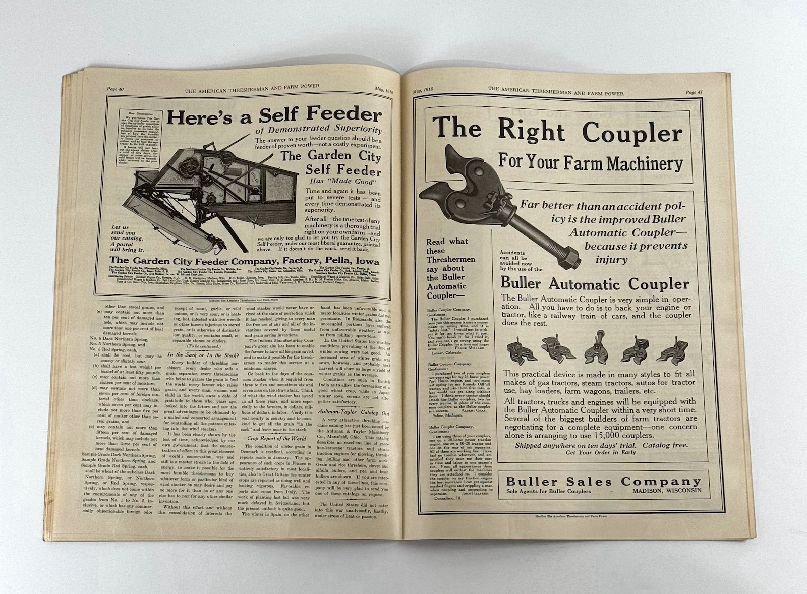 The American Thresherman & Farm Power MAGAZINE May 1918 MADISON, WIS.