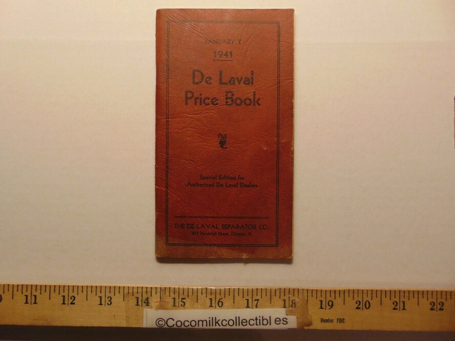 Vintage 1941 DE LAVAL Price Book Special Edition For Authorized Laval Dealers 