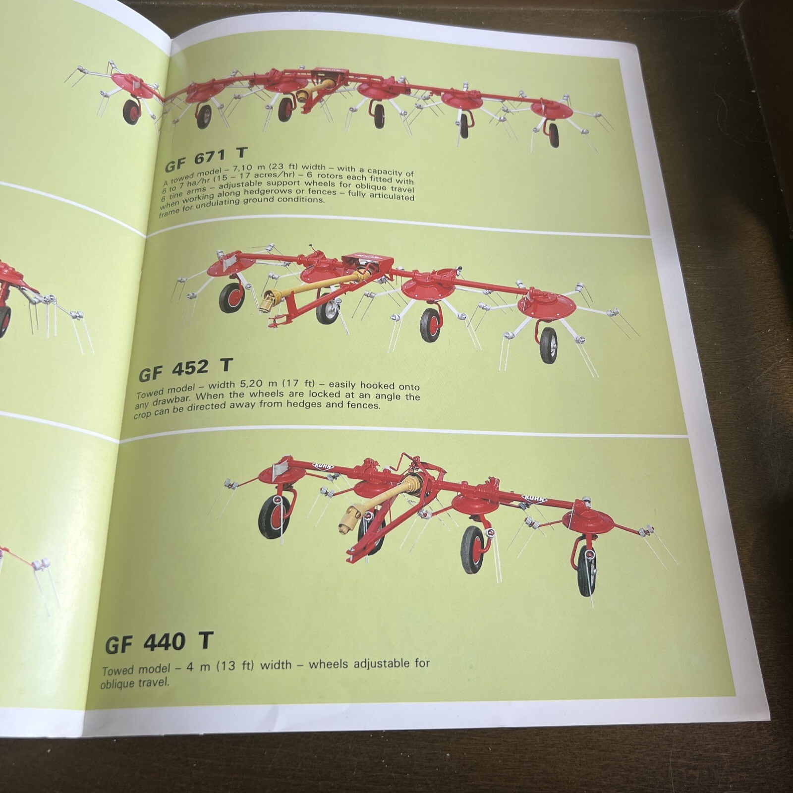 Vintage Kuhn Gyrotedders – GF 440 – GF 452 – GF 671 – Tractor Brochure Ad