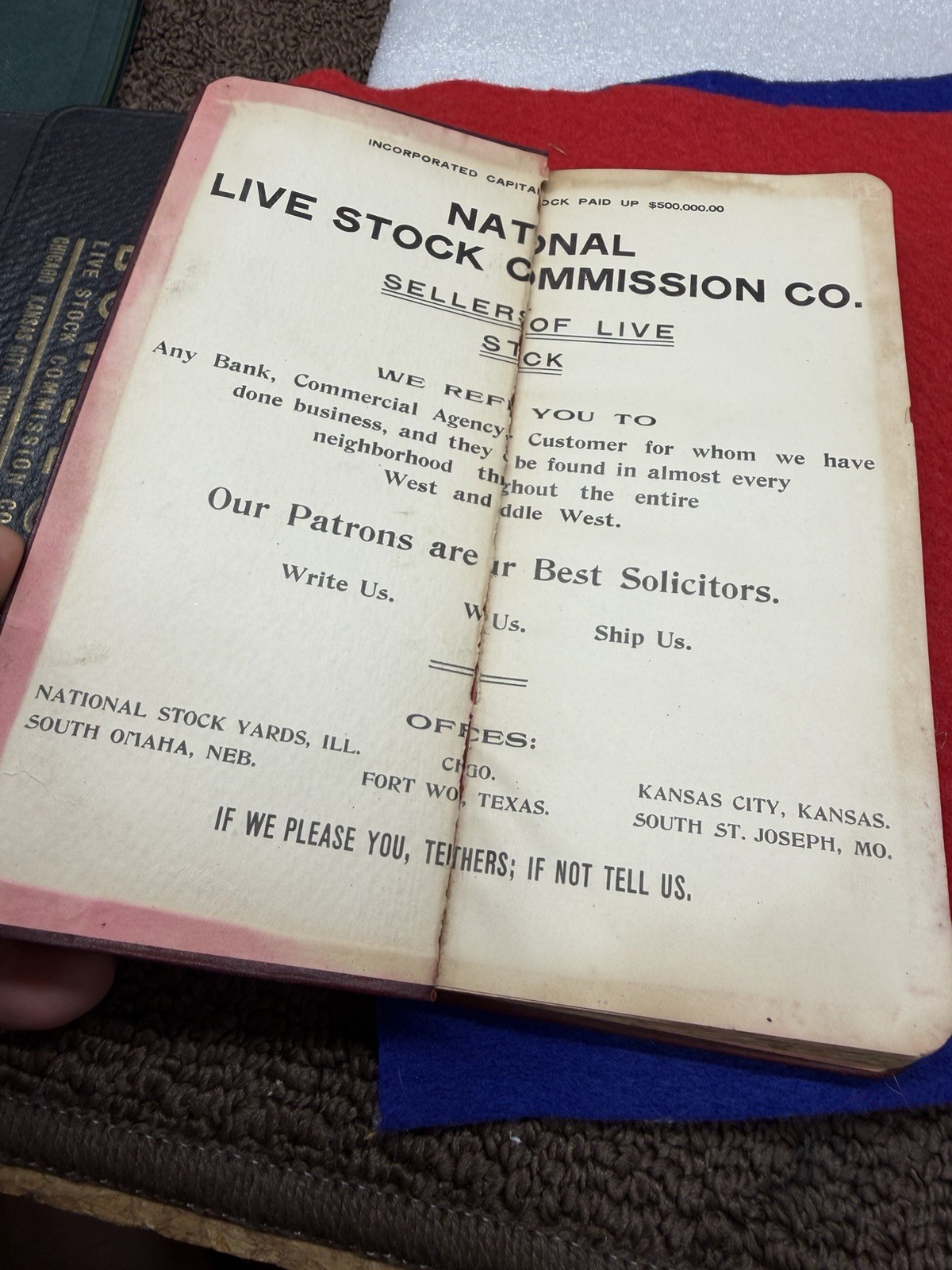 Vintage 1906 Commission Company Leather Bounds Miniature Pocket Note Pad