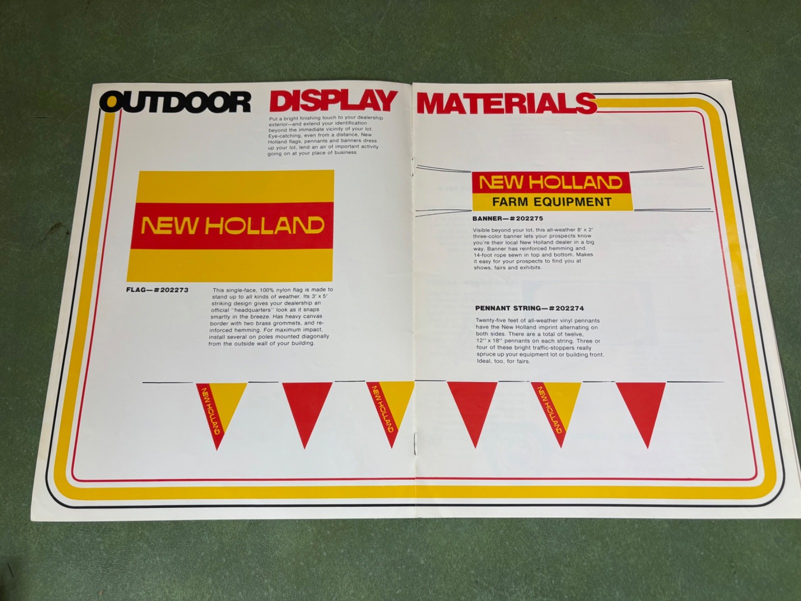 Vintage New Holland Dealer Identity Materials Signs & Advertising Brochure 1973