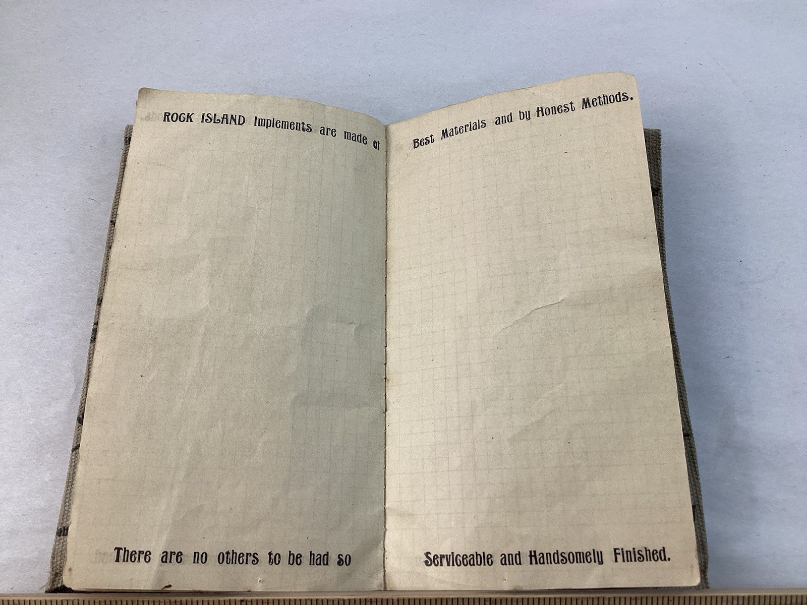 Antique 1906 Cloth Bound Rock Island Plow Co. Pocket Notebook & Sales – Complete