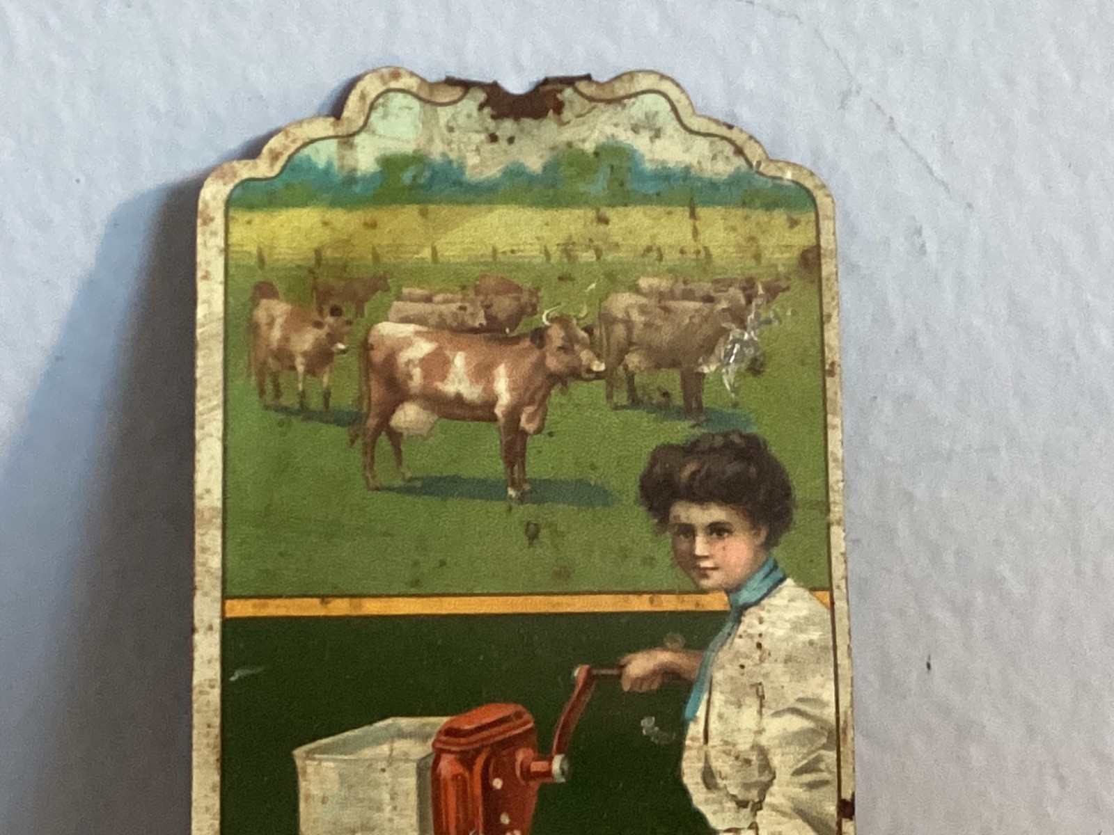 ANTIQUE SHARPLES TUBULAR CREAM SEPARTORS CO. MATCH HOLDER TIN MUST SEE NO RES