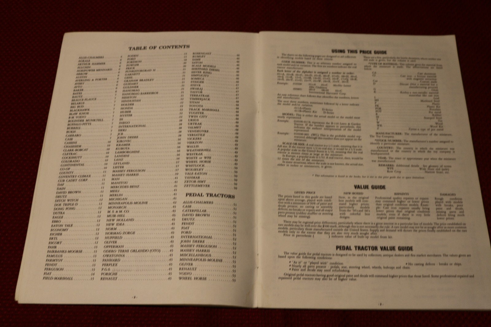 Vintage 1988-89 Farm Toy Tractor Price Guide by Crilley & Burkholder