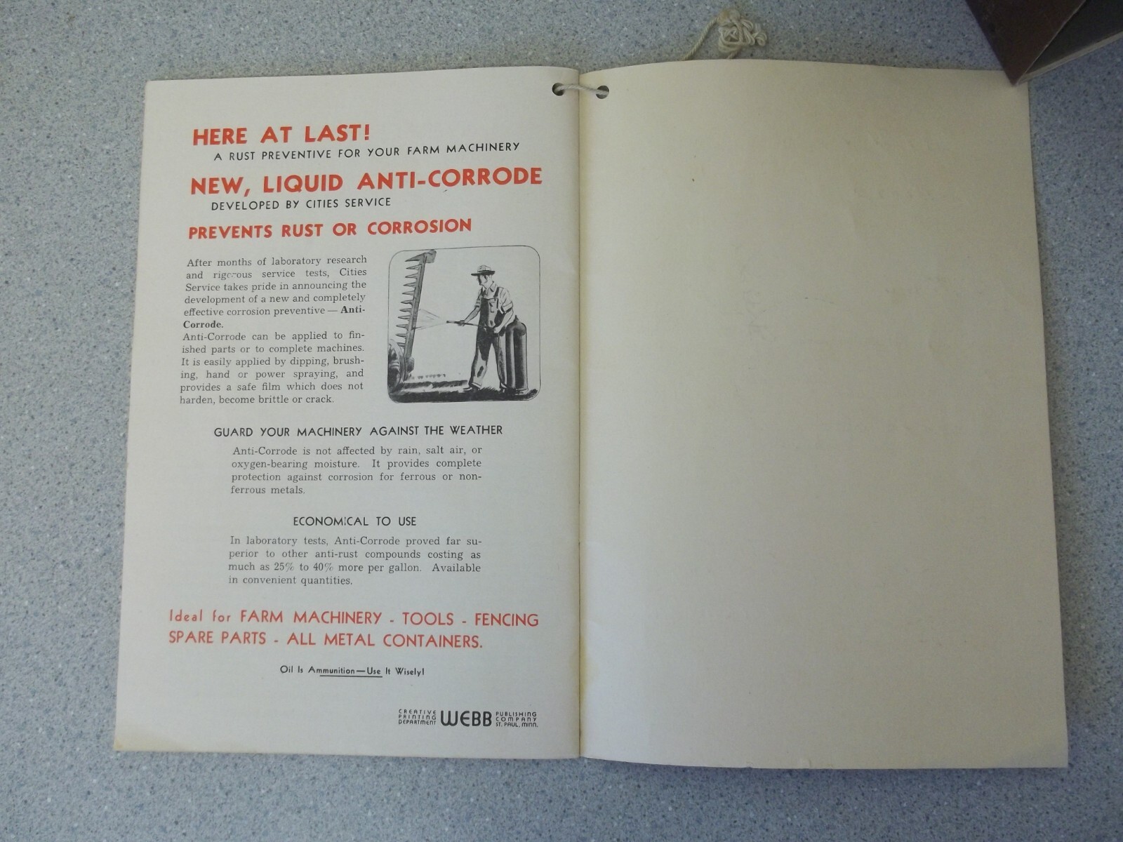 Cities Service Oils Farm Book 1943 Machinery Farm Guide booklet