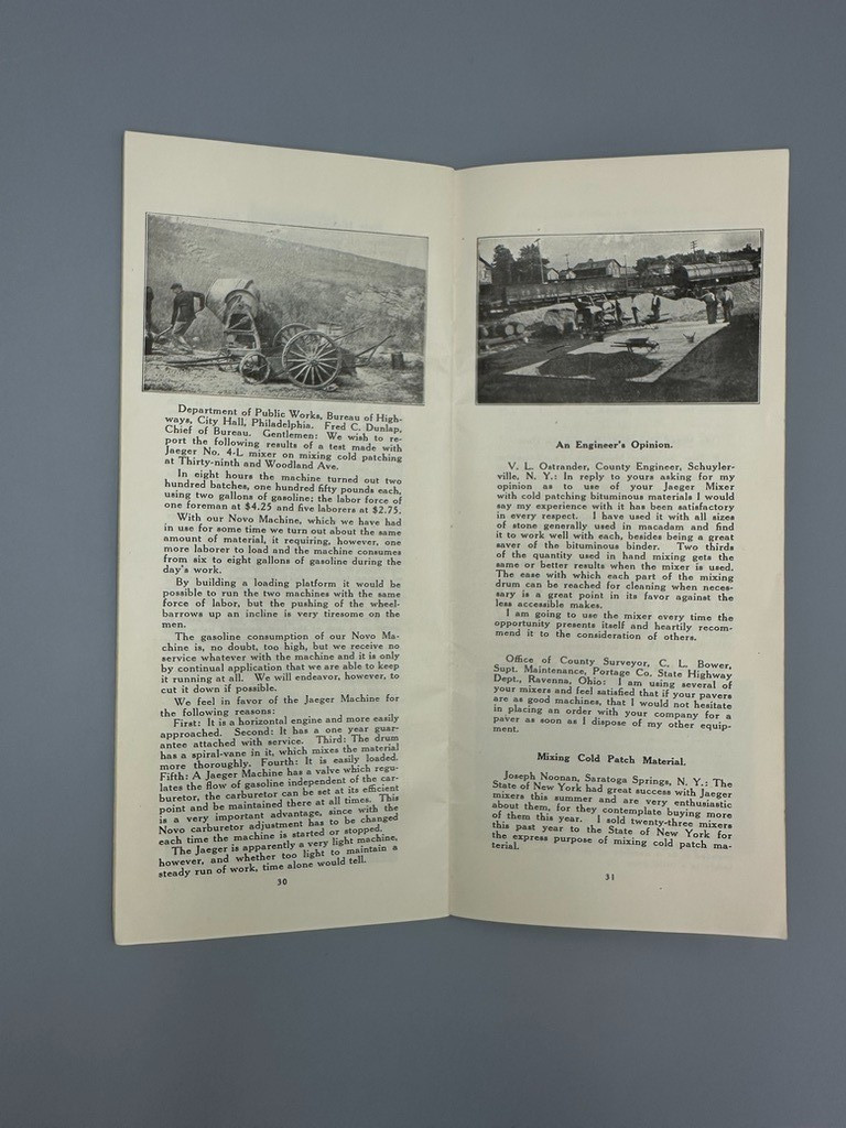 1920s JAEGER Machinery CONCRETE MIXERS Advertising Vintage Brochure COLUMBUS OH