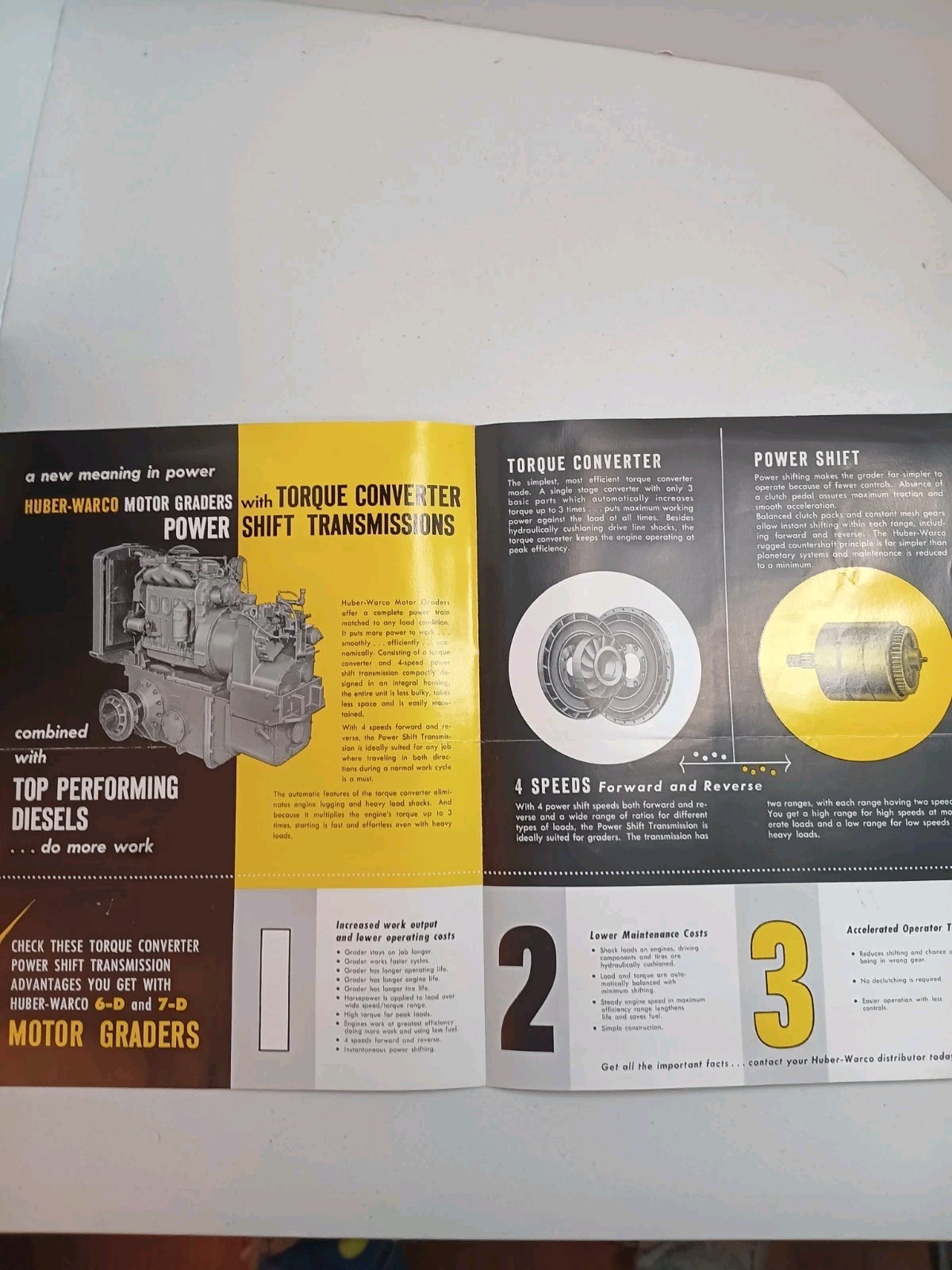 Vintage Huber Warco Torque Converters For D6 & D7 Motor Graders Sales Brochure