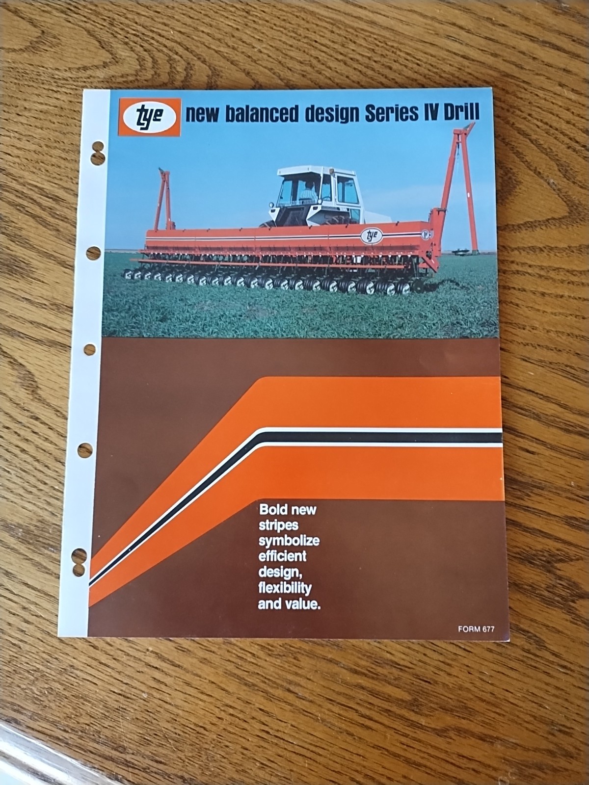 Vtg 1982 Tye Series IV Grain Drill Dealer Sales Brochure Features Bold Stripes