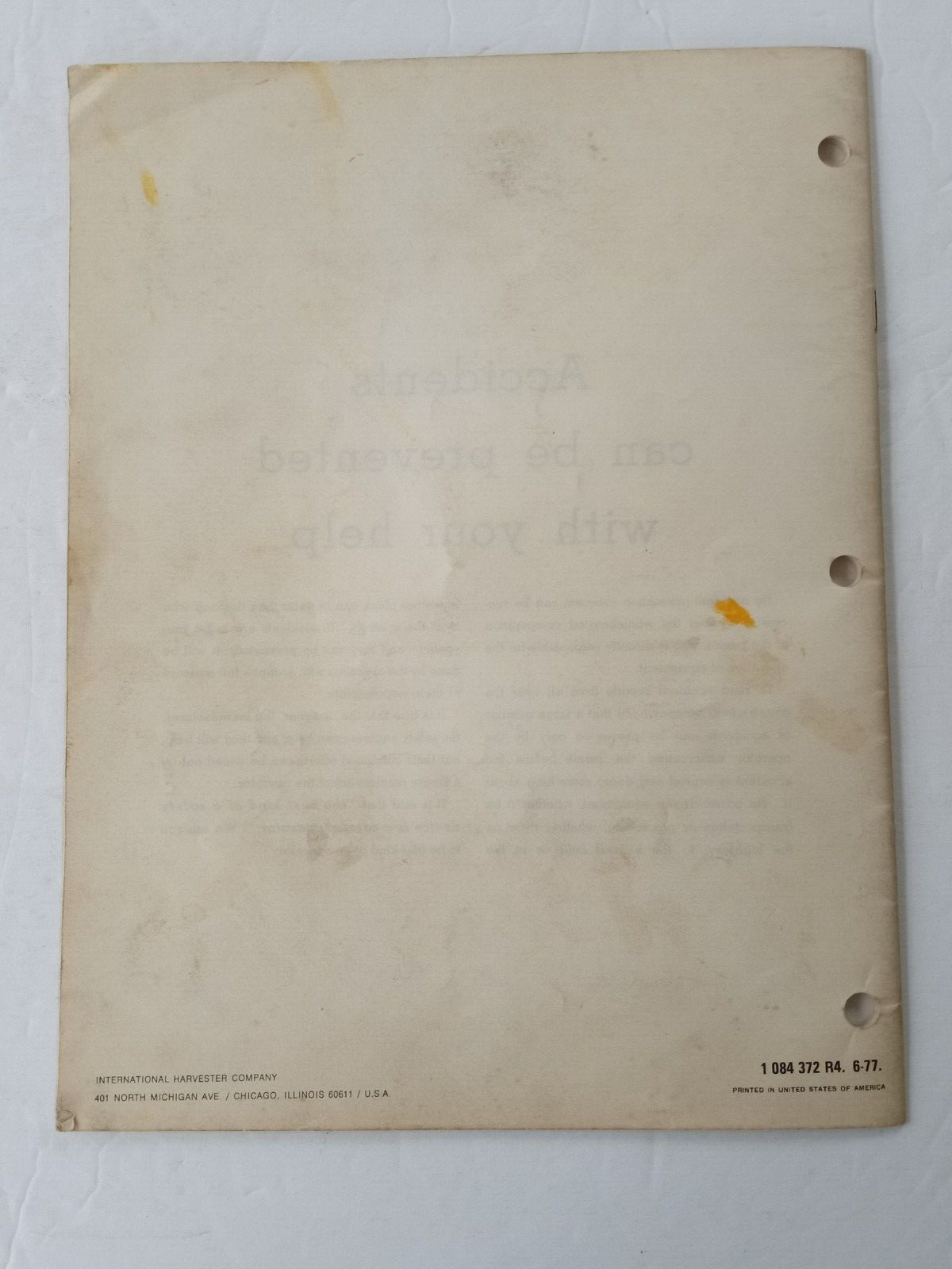 International Harvester Rotary Mowers 38A 44A 50A 3 Spindle Operator&rsquo;s Manual