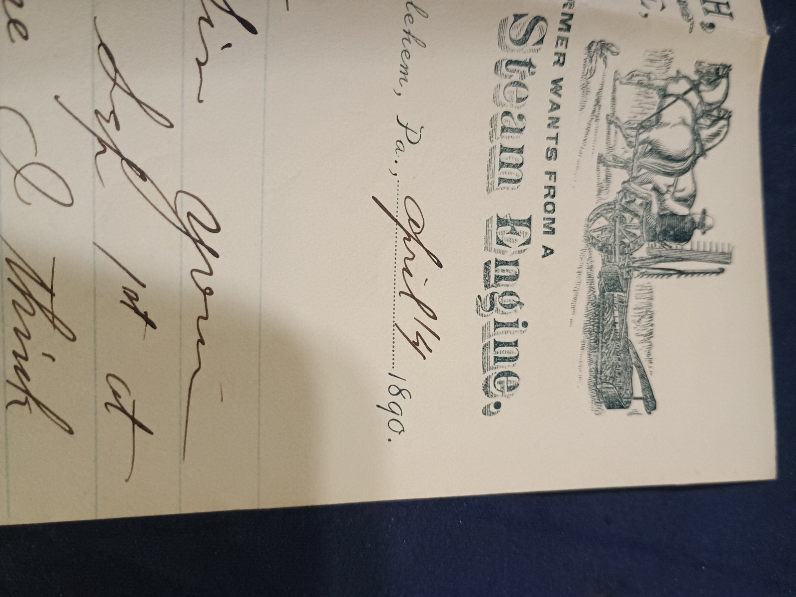Vintage 1890 M&rsquo;EMEN & SMITH Farm Implements,Letter & Envelope
