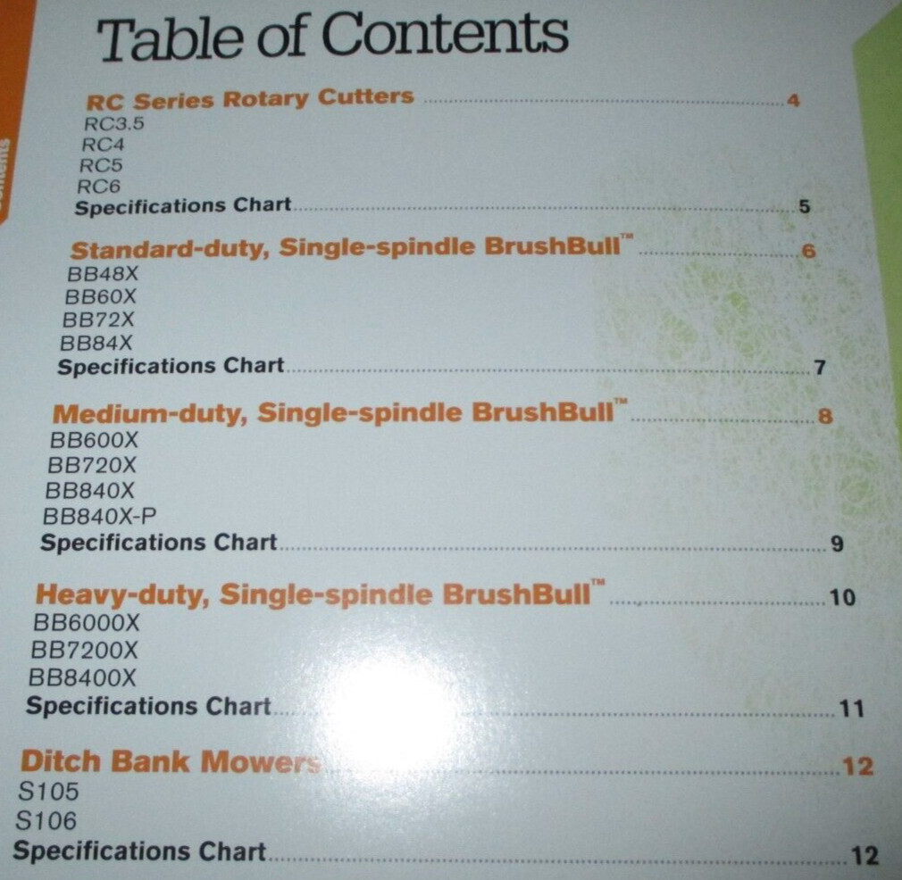*Woods Single-Spindle Rotary Cutter Mower Sales Brochure RC3.5 thru BB8400X 8/15
