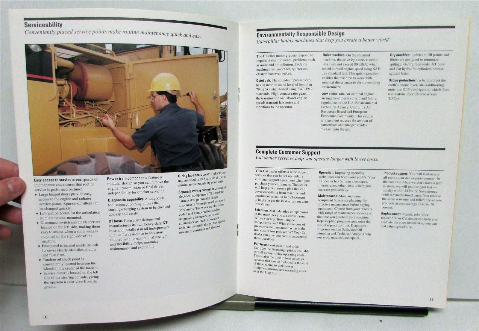 1995 Caterpillar 14H Road Motor Grader Specifications Construction Sale Brochure