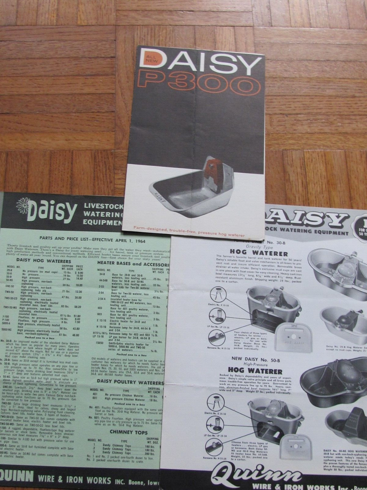 1960s ADVERTISING BROCHURE DAISY LIVESTOCK WATERER QUINN WIRE & IRON BOONE IOWA