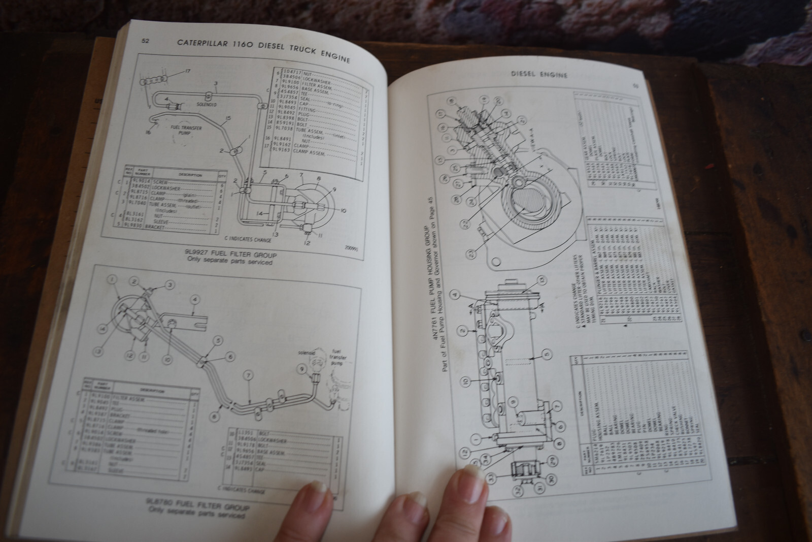 1975 Caterpillar 1160 Diesel Truck Engine Parts Book Catalog