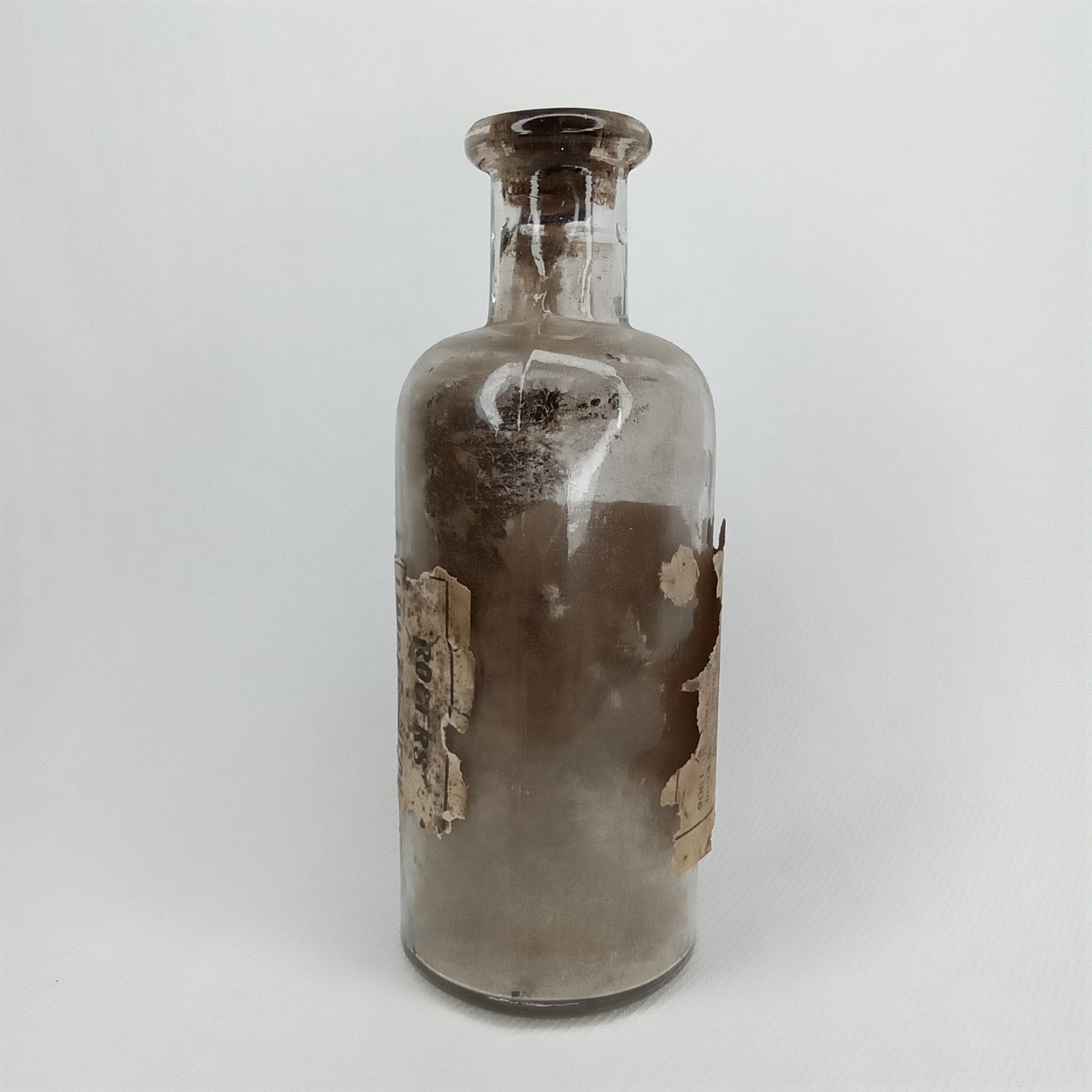 Antique 1920s Veterinary Advertising Glass Bottle With Paper Label New Arrival