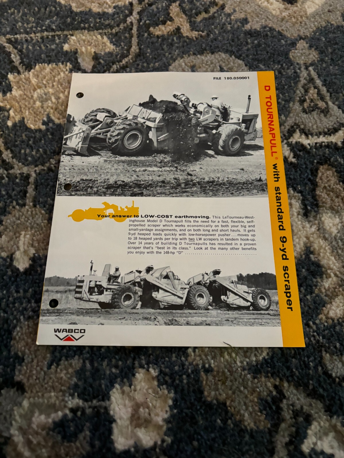 Wabco Le Tourneau D Tournapull Brochure FCCA24 RARE