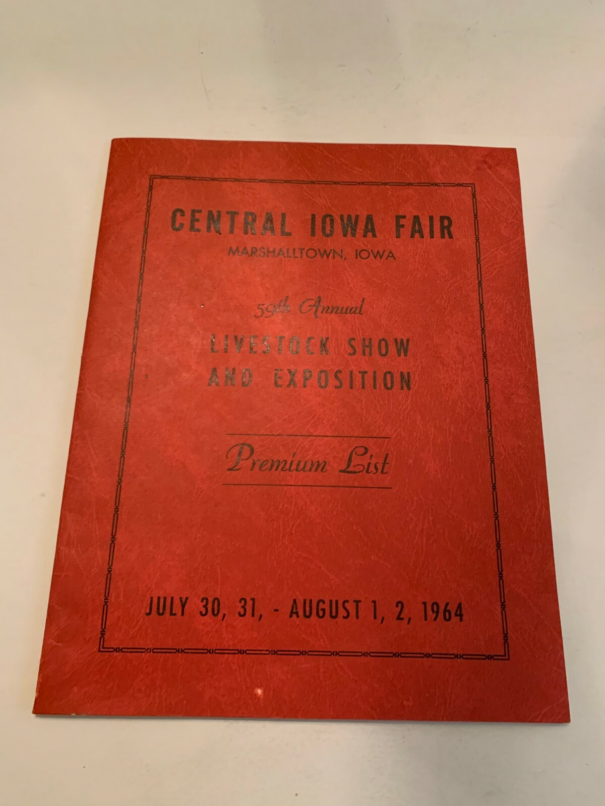 1964 Central Iowa Fair 50th Anniversary Livestock Show Premium List