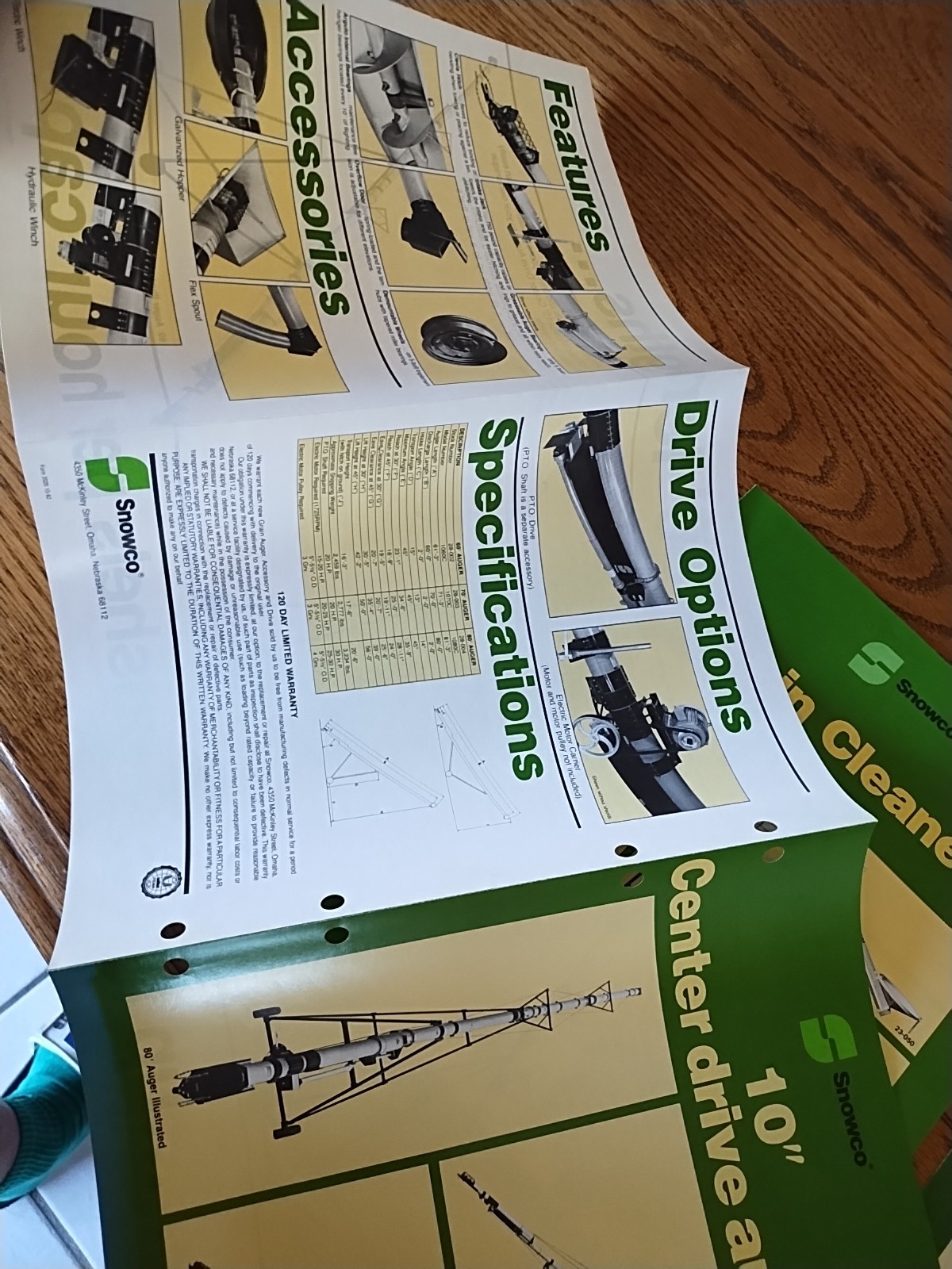 3 Vtg Snowco Grain Bin Unloading Equip Cleaners Center Drive Augers Brochures