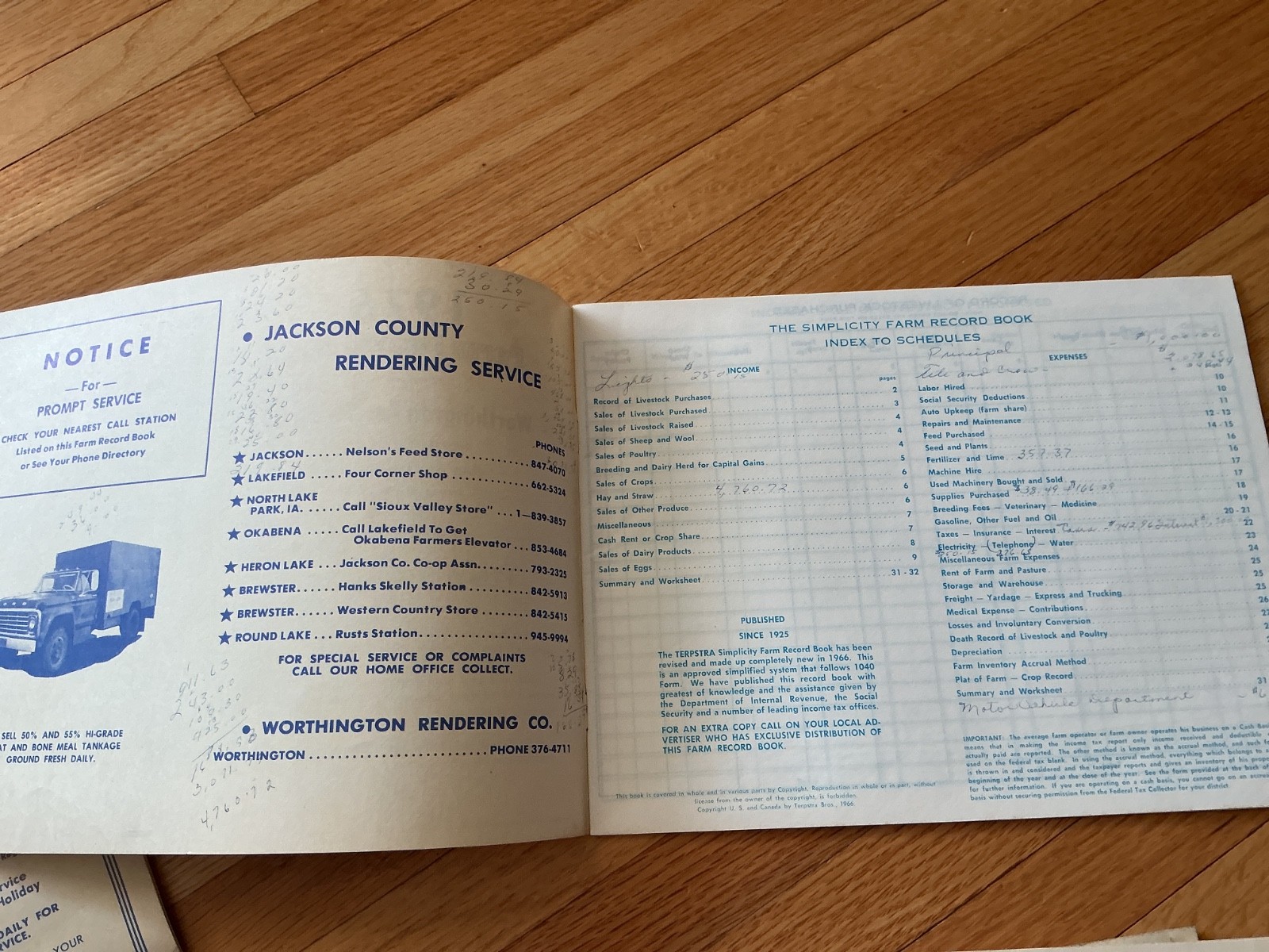 Lot of 4 1975-78 Farm Acct Record Books – Worthington Rendering/Worthington, MN