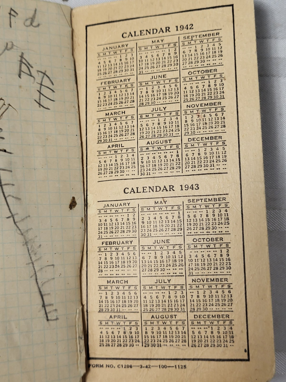 1940&rsquo;S PLYMOUTH TWINE POCKET NOTEBOOK CALENDAR ANTIQUE ADVERTISING FARMING ROPE