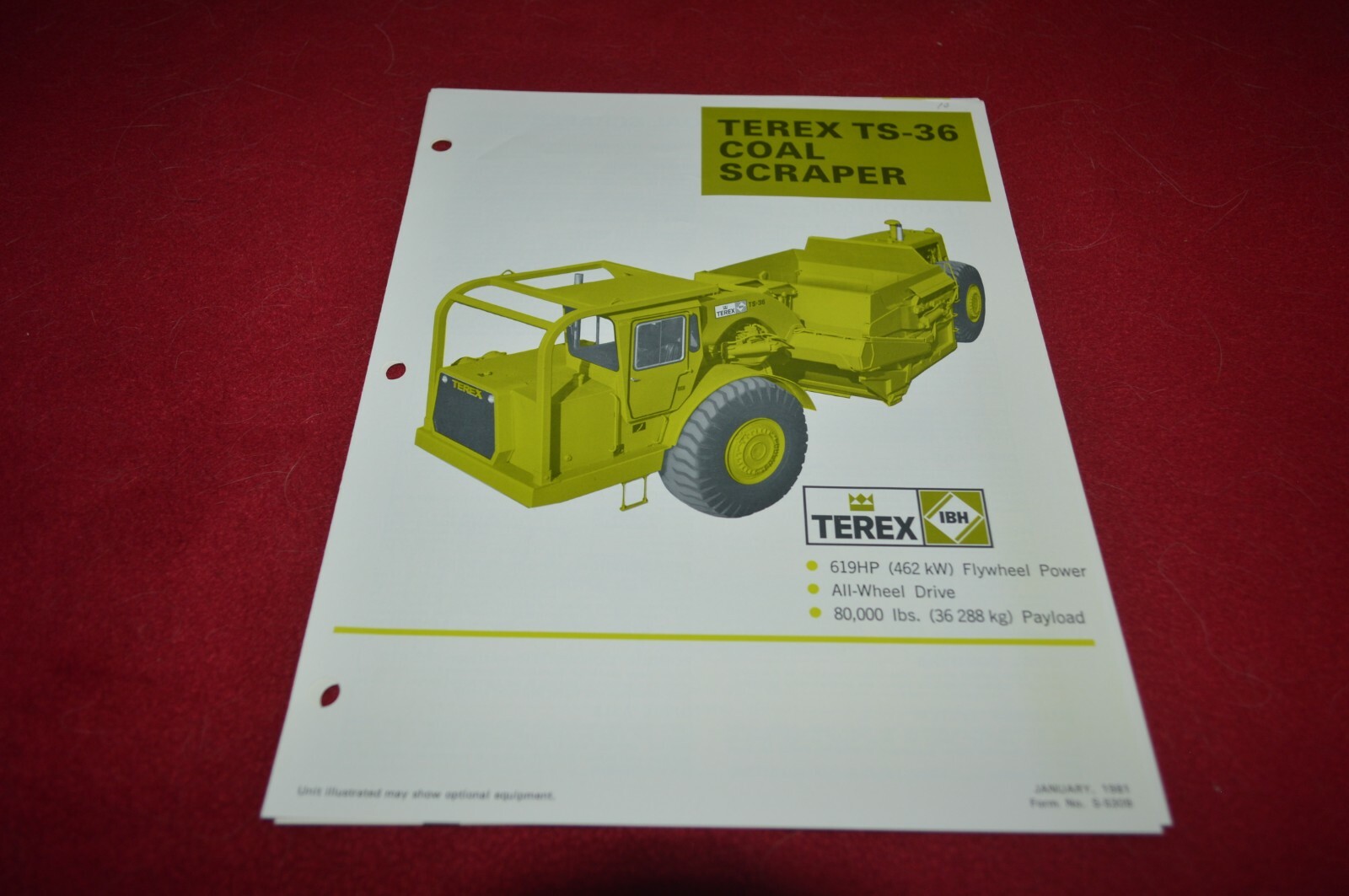 Terex TS-36 Coal Scraper For 1981 Dealer&rsquo;s Brochure DCPA11