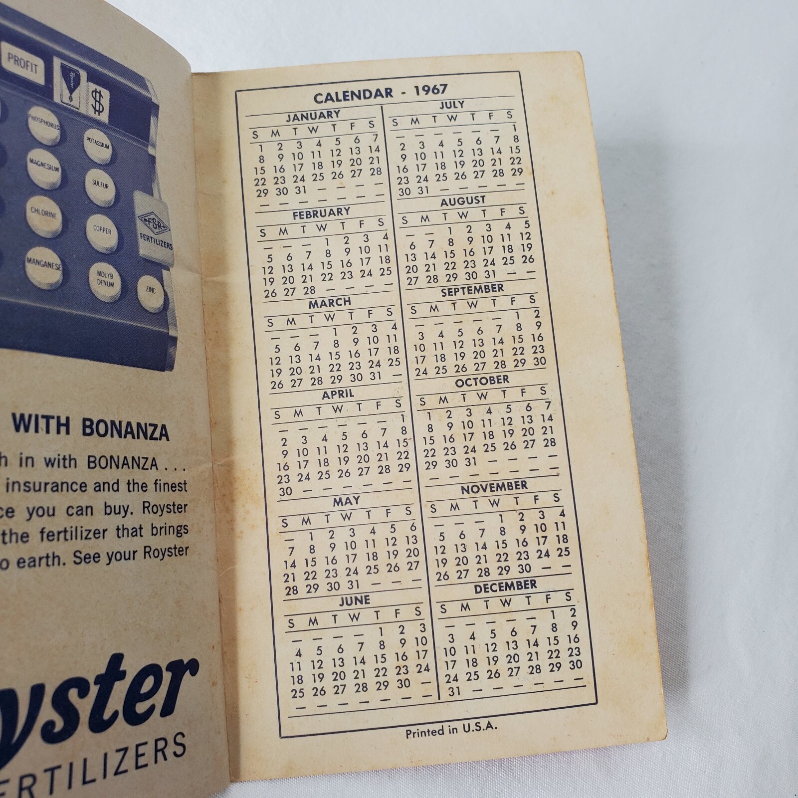 Vtg Farmers Memo Book Bonanza Fertilizer Advertisement Promo Farming 66 VA USA