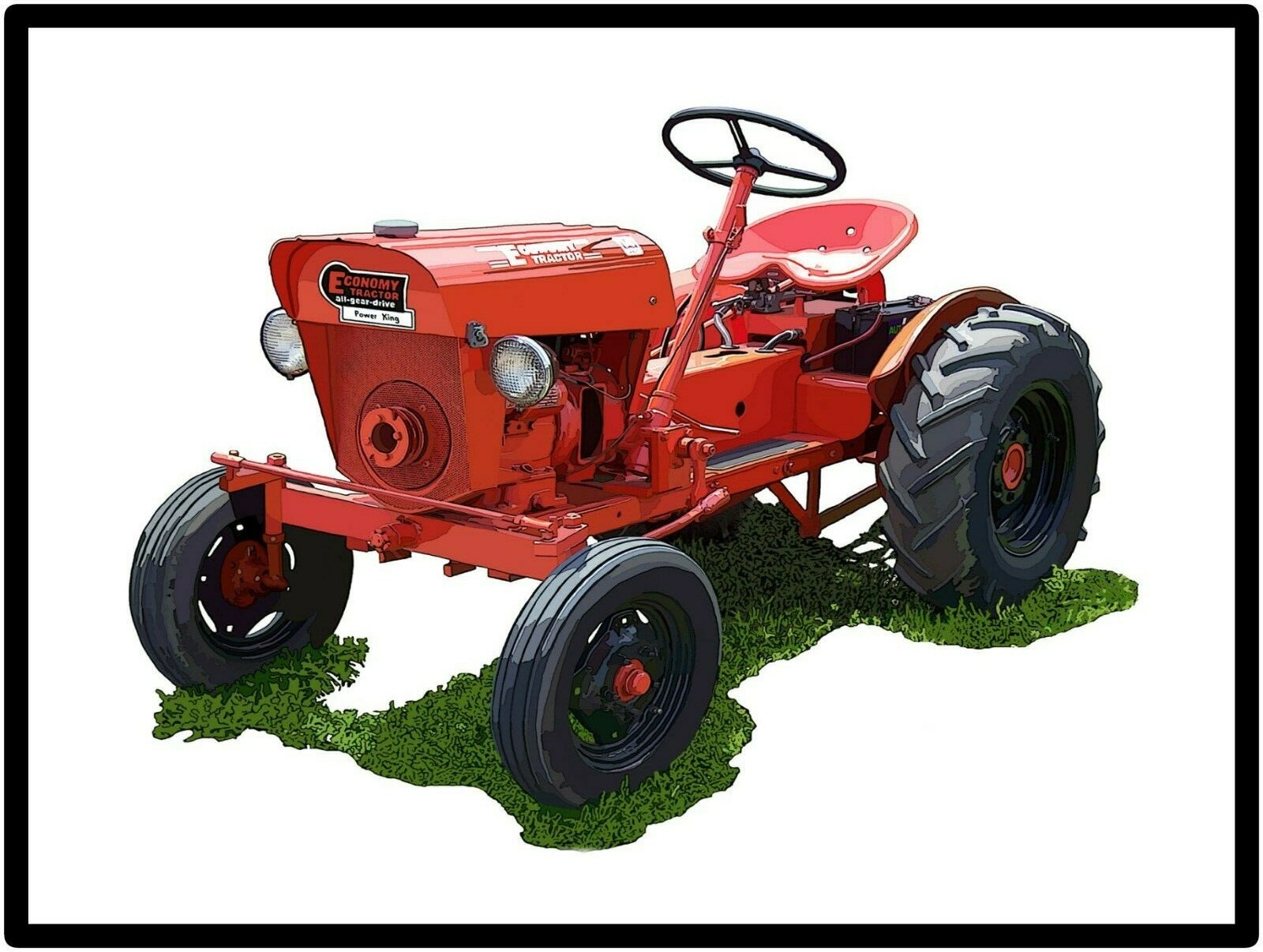 Power King Tractors New Metal Sign: Economy Lawn Tractor Featured