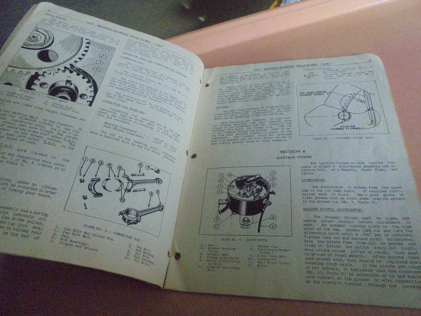 Vintage 1948 Operating and Service Manual for Massey-Harris 22 and 22K tractors