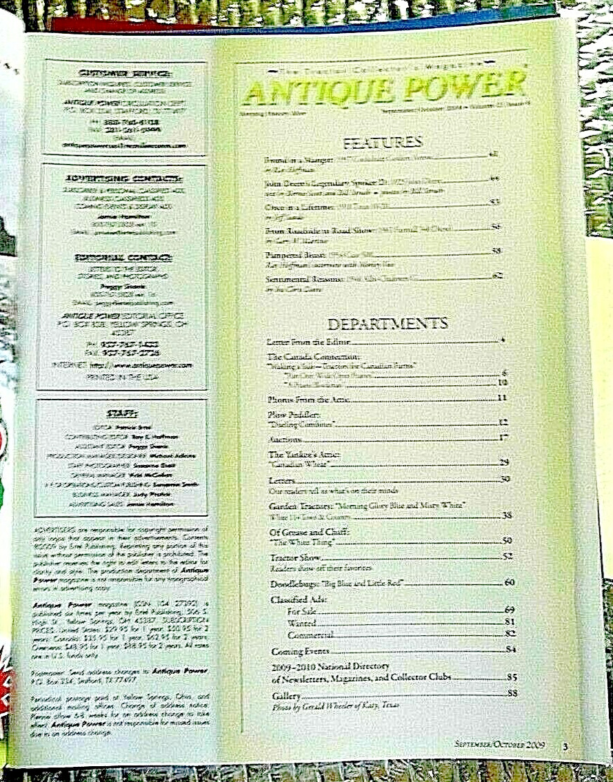 ANTIQUE POWER Magazine September October 2009 John Deere Cover