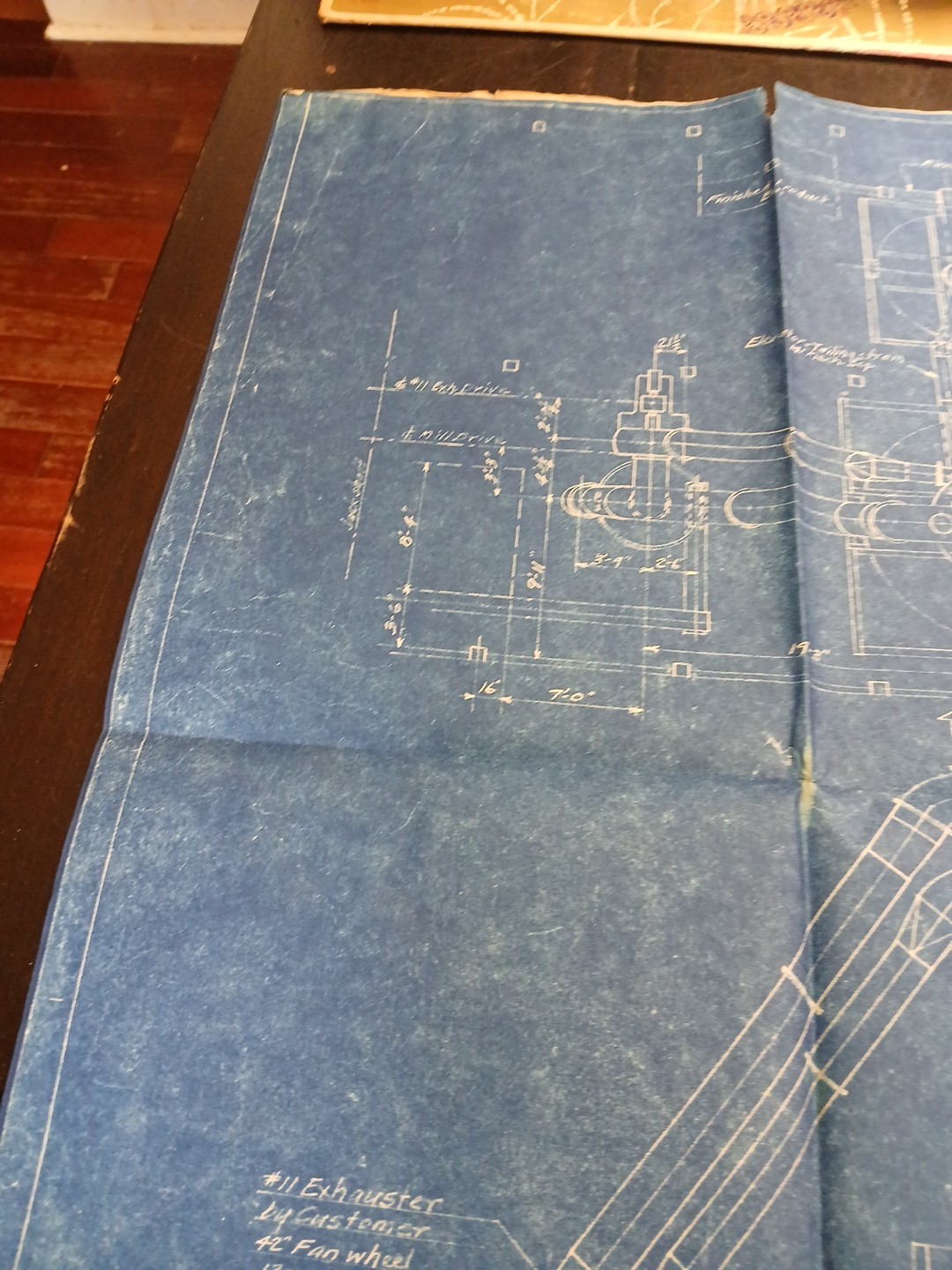 1932 Blue Print Raymond Bros. REPRINT Impact Pulverizer Co. Chicago , ILL