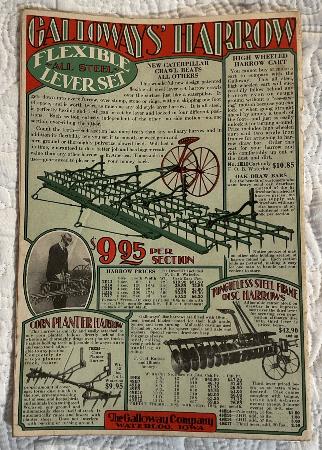1931 Galloway&rsquo;s Bargain Direct from Factory to Farm Farming Catalog Waterloo Exc