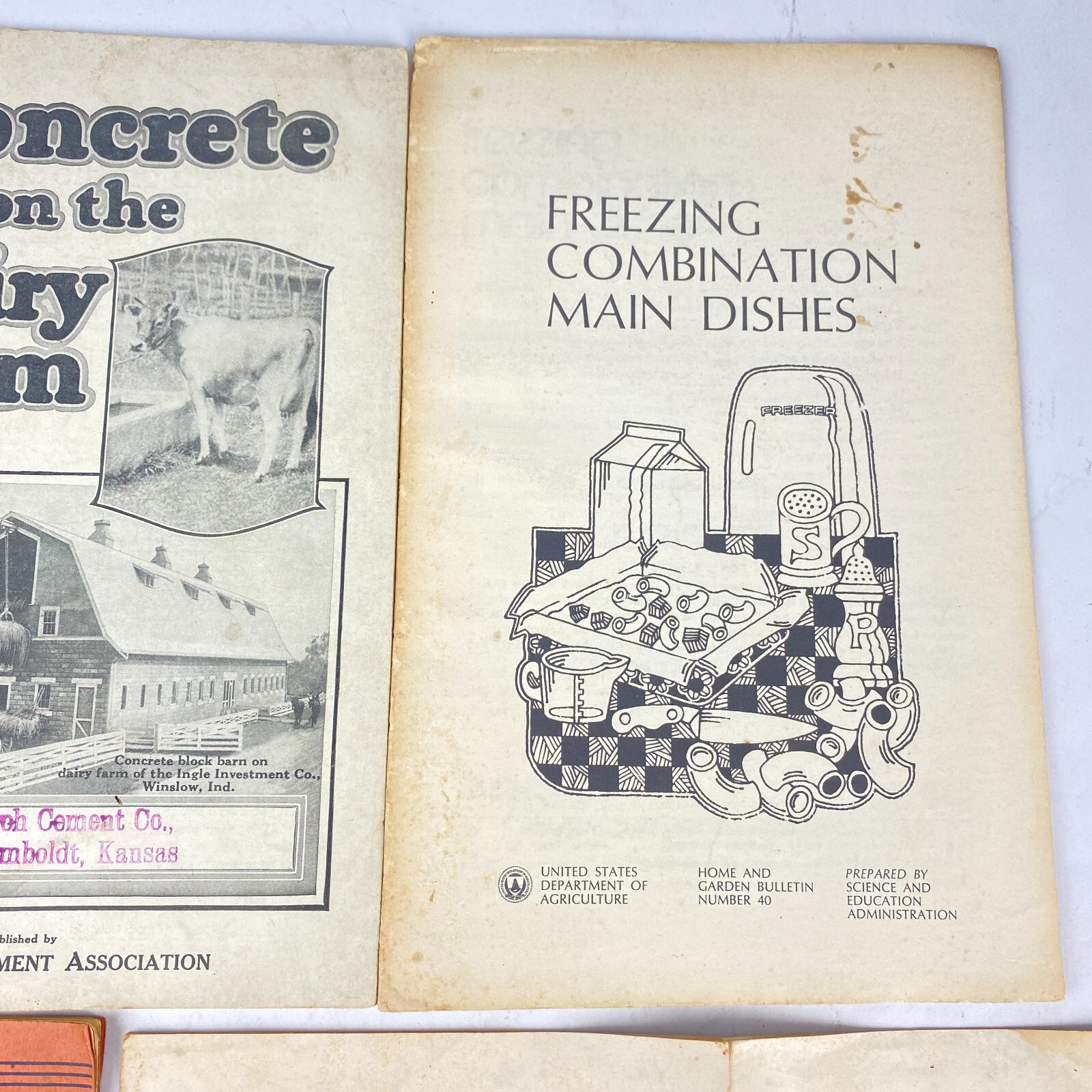 Lot 4 Farming Meat Dairy Milk Freezing Agriculture Related Booklets Vintage