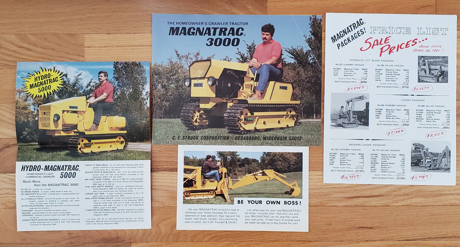 Vintage Struck Magnatrac Home Crawler Tractor Brochures & Price List 1991