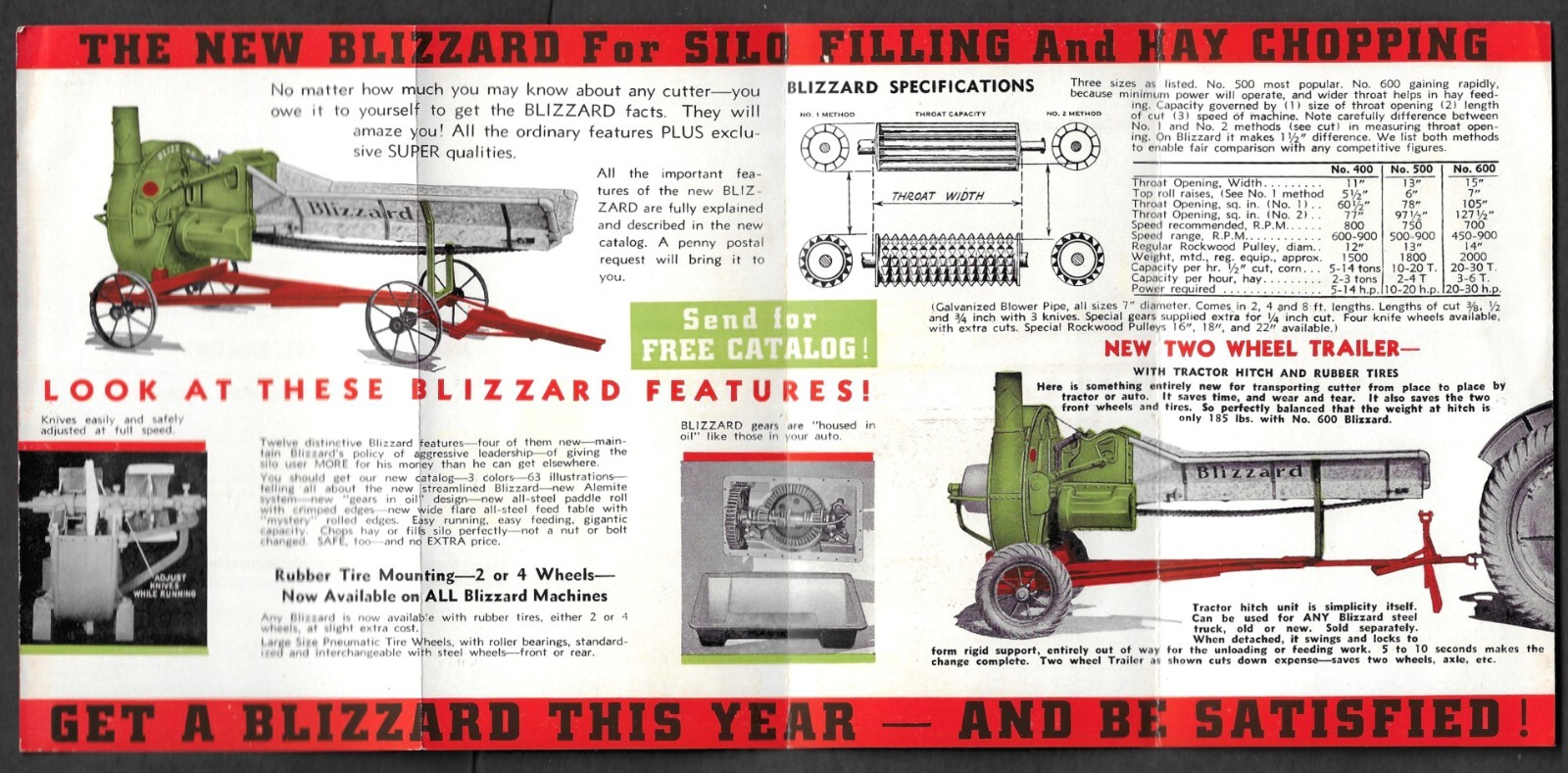 c1937 BLIZZARD Ensilage Cutter and Hay Chopper brochure ~ Canton, Ohio