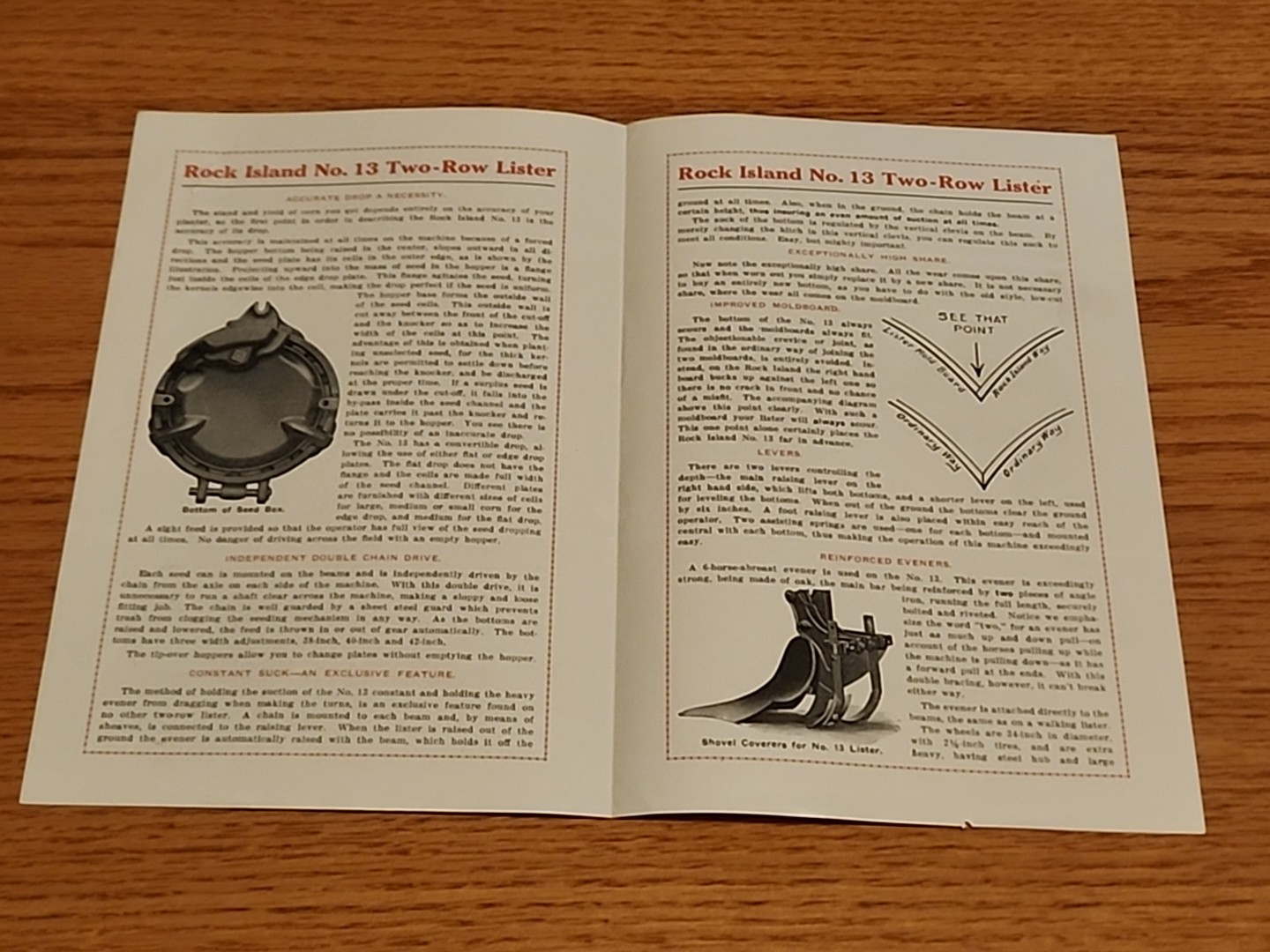 Rock Island Plow Company Sales Brochure Two Row Lister