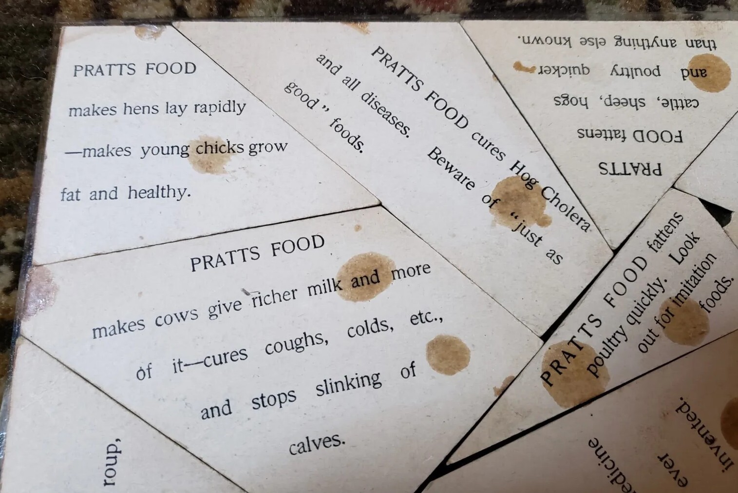Vtg Antique Pratts Food Co. Puzzle Complete Rare Farm Agriculture