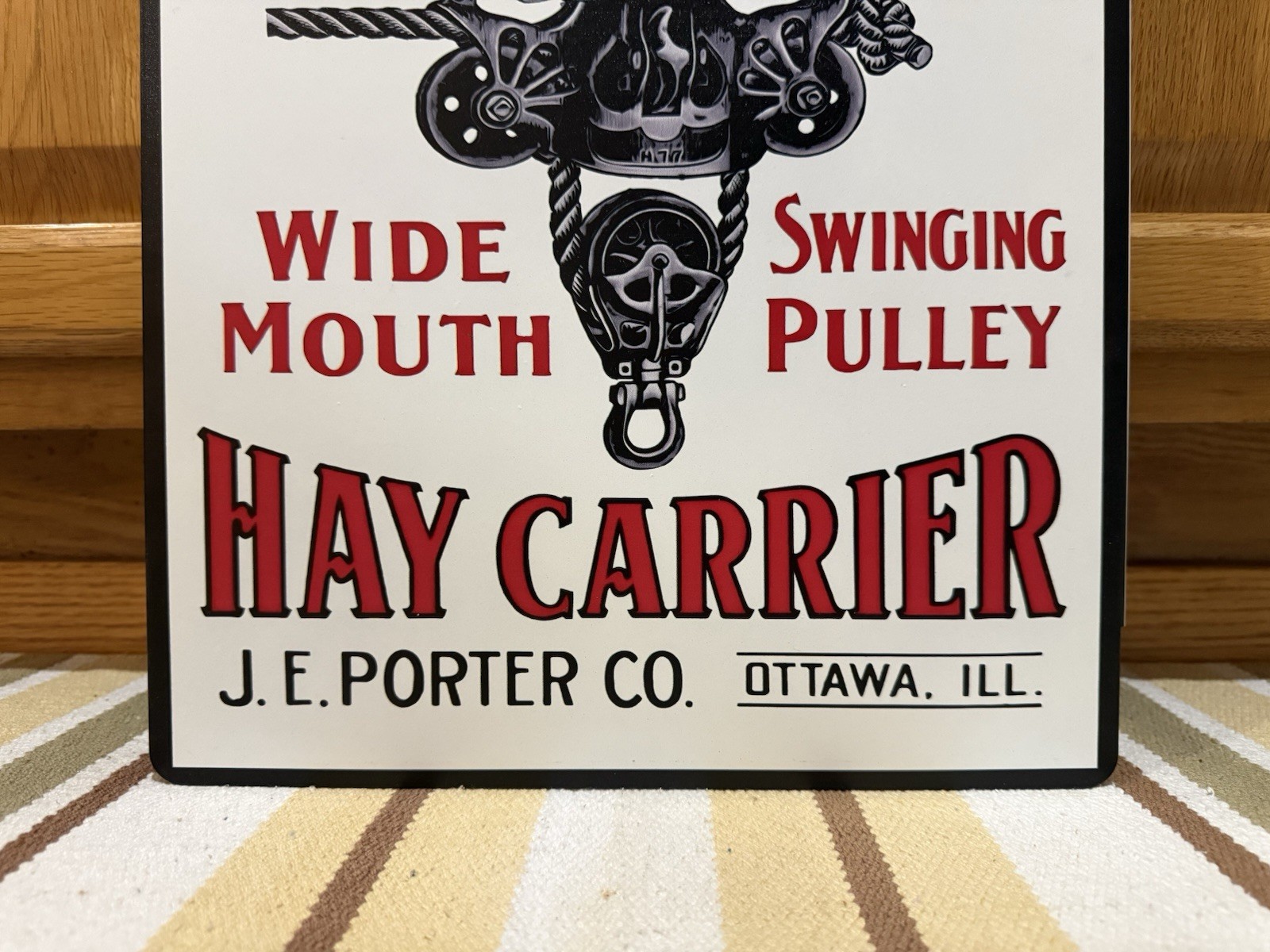 Porter Hay Carrier Flange Sign Double Sided Farm Barn Vintage Style Wall Decor