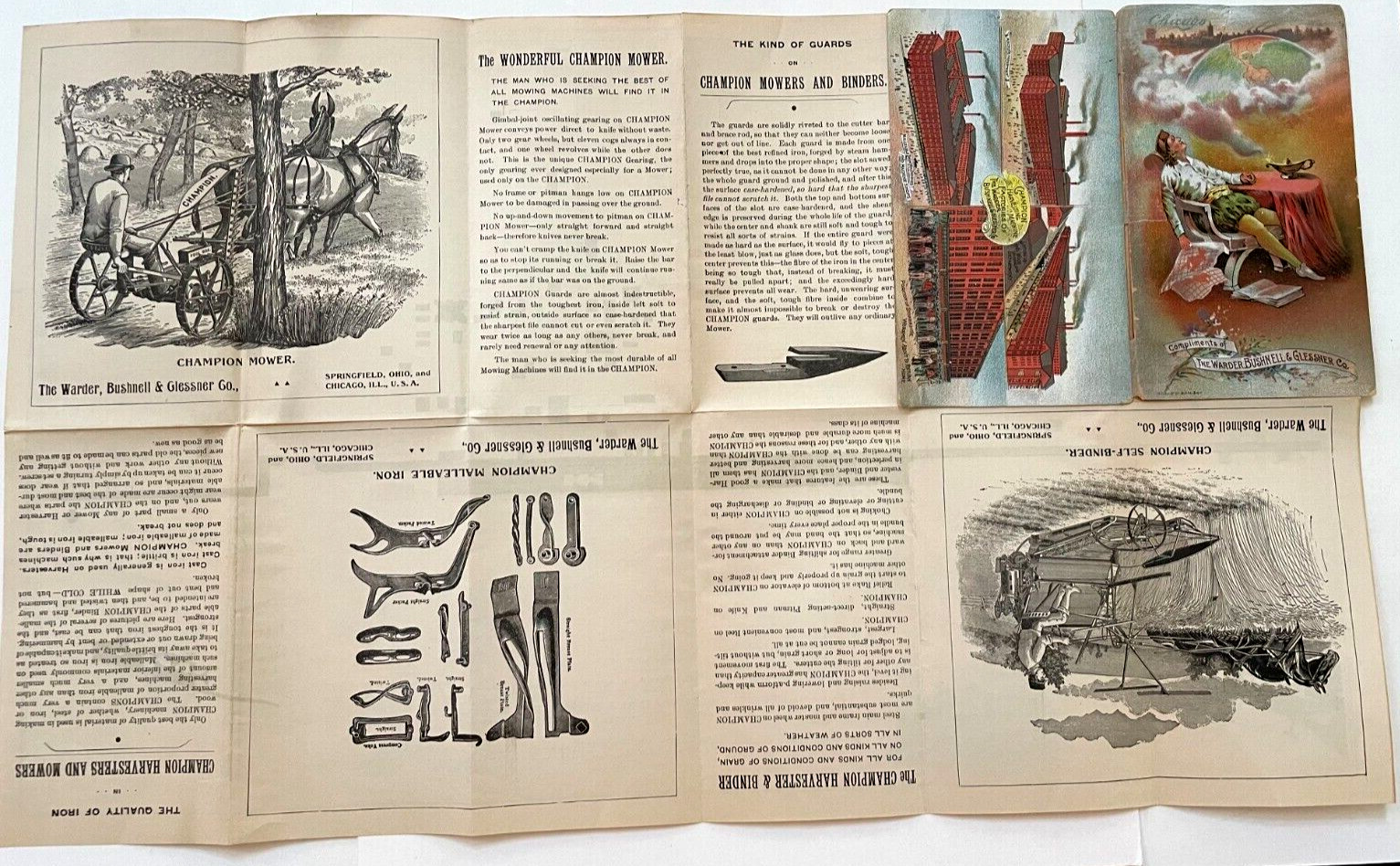 Fantastic Victorian Trade Brochure & Map « The Warder Bushnell & Glessner Co » *