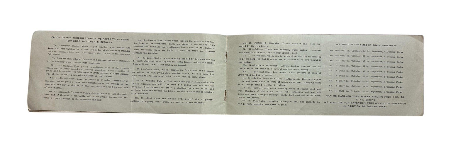 Antique Williams Grain Thresher Brochure Clark Machine Co NY Farm Machinery