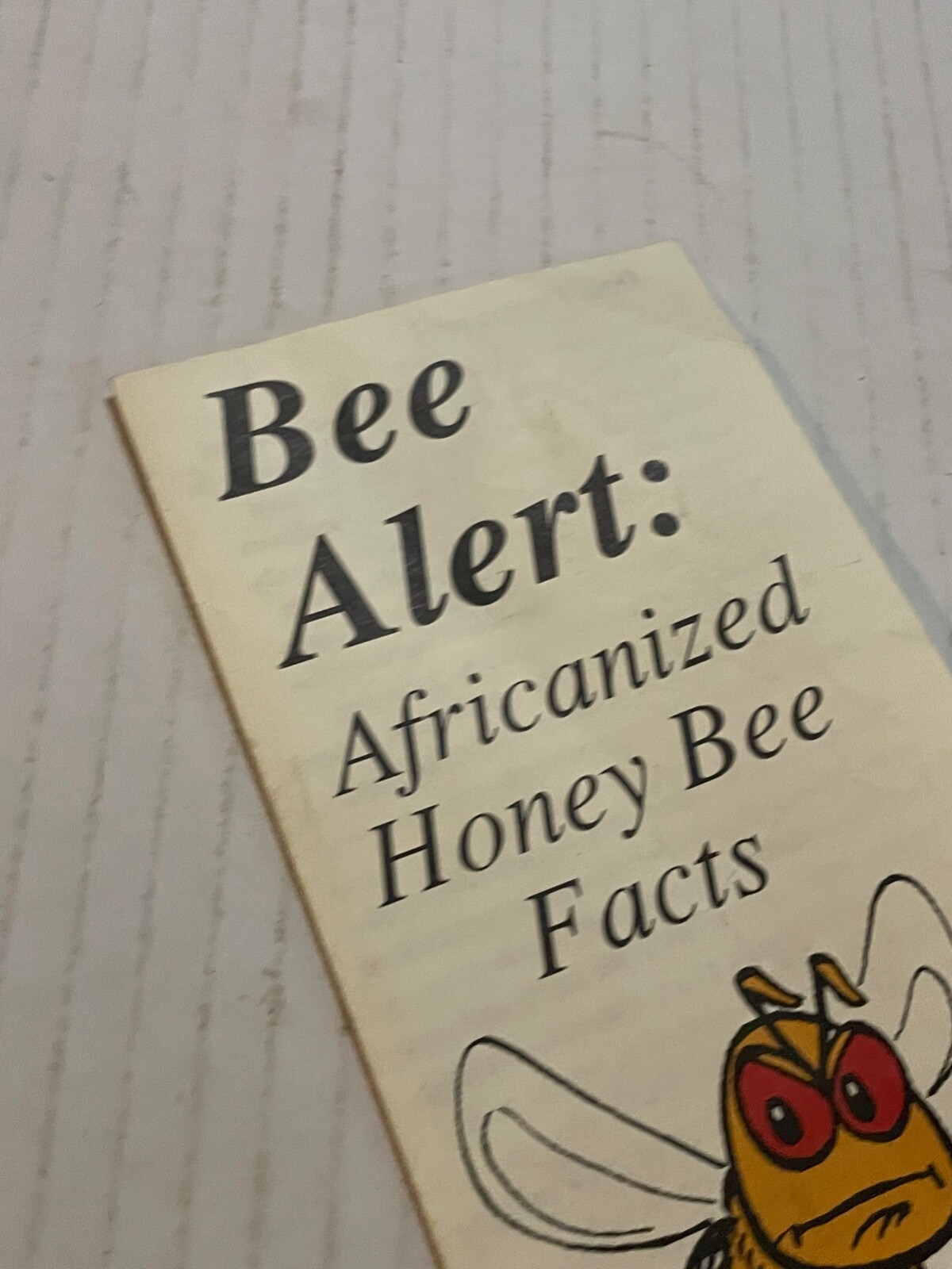 Bee Alert Africanized Honey Bee Facts California Brochure 1993 9×4