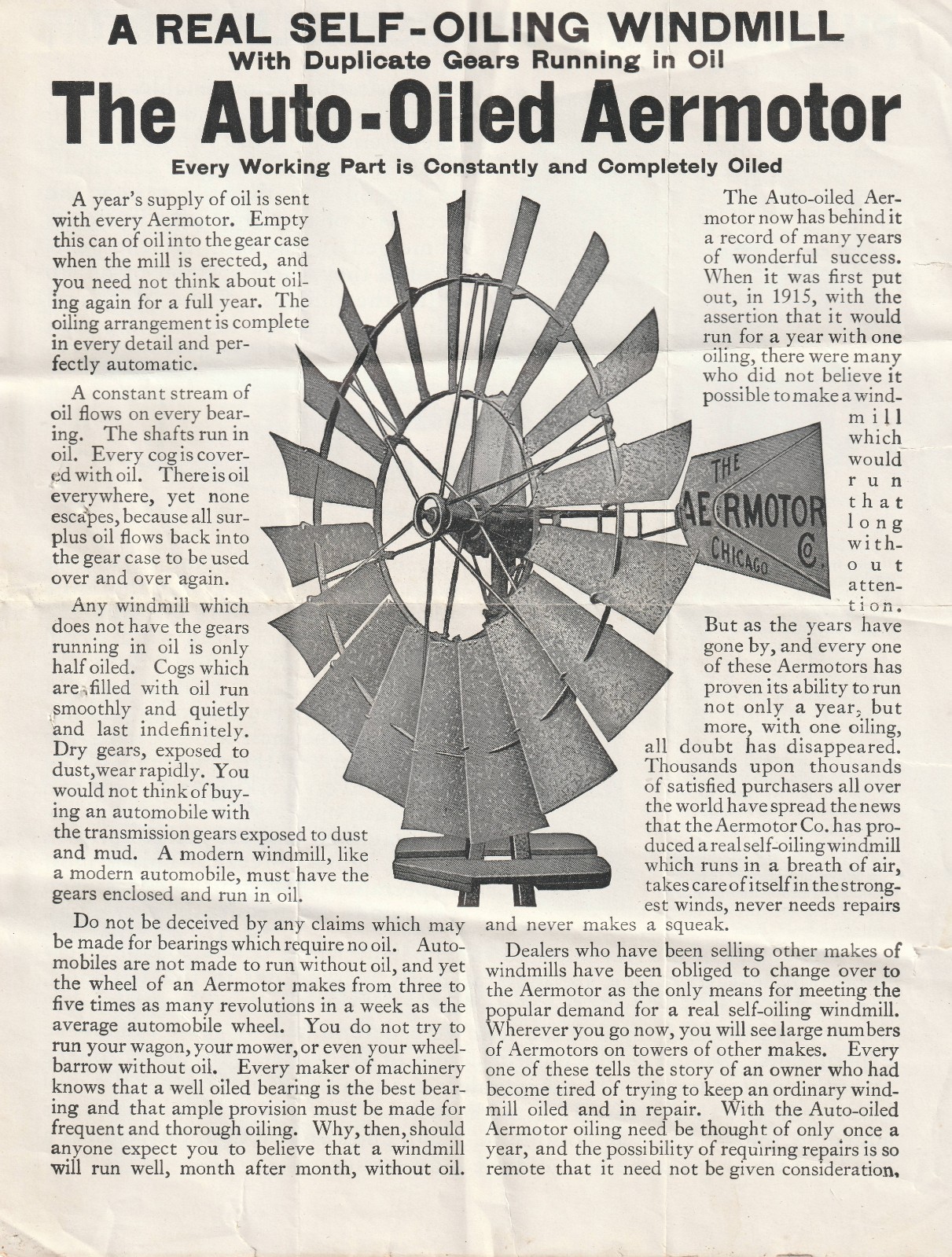 1920s Aermotor Windmill Co. Brochure, Windmills/Galvanized Steel Towers