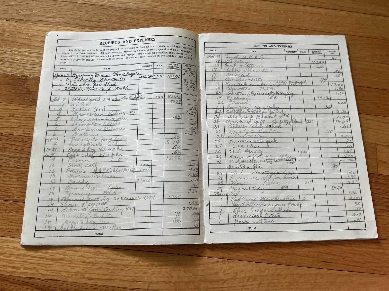 1948 Farm Acct. Record Book – J. F. Anderson Lumber Co. Minnesota, Iowa, Dakotas