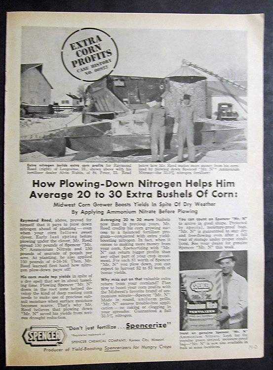 Original 1962 Spencer Ad Photo Endorsed by Ray Reed of Loogootee, Illinois